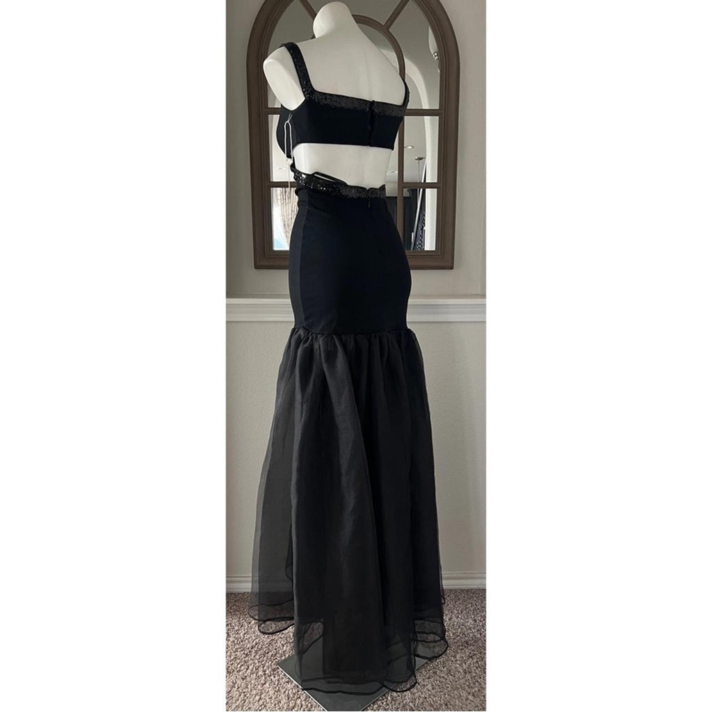 STAUD Emmaline Off-the-Shoulder Cut-Out Dress in Black, NWT, Size S