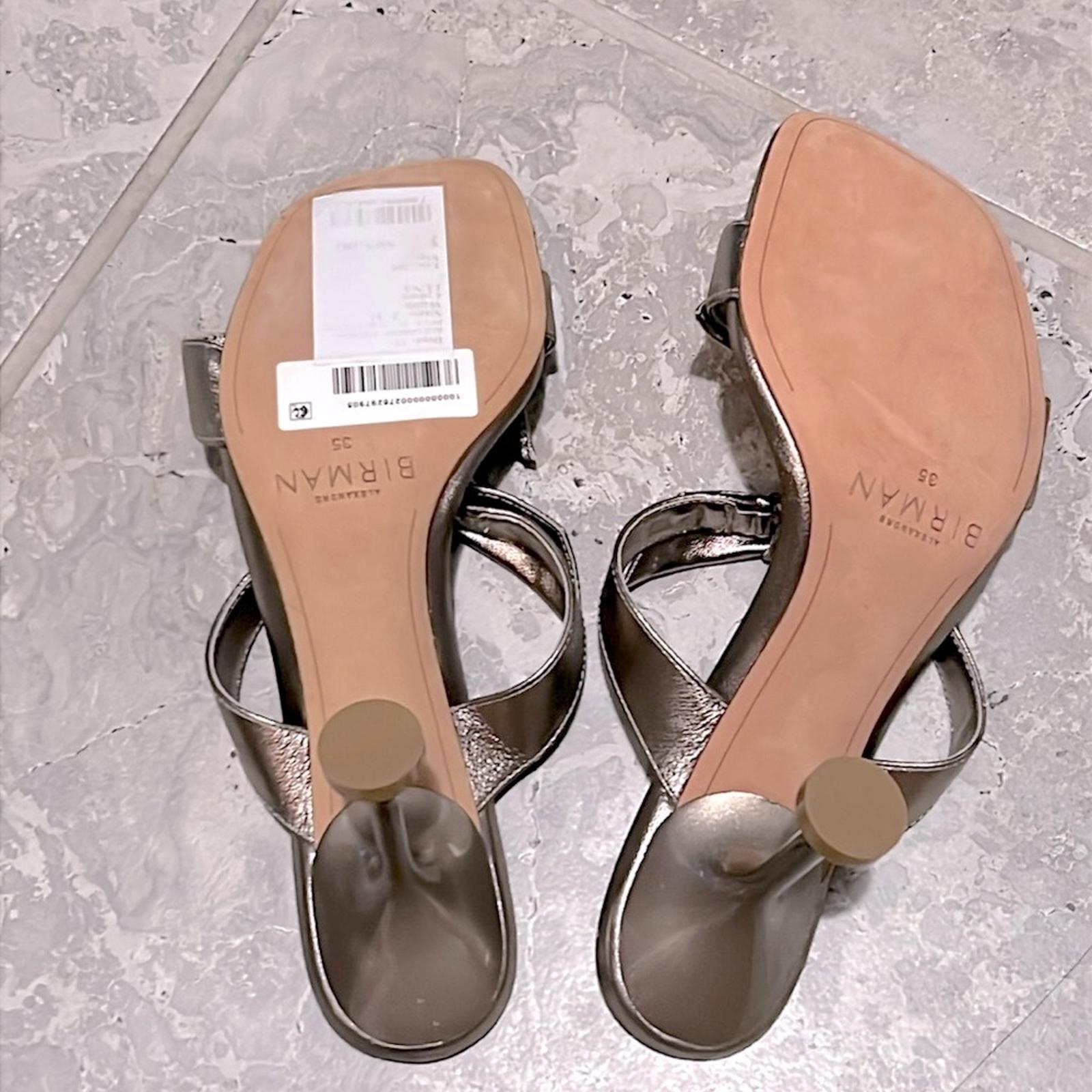 Alexandre Birman Clarita Leather Bow Two-Band Sandals Size 35 NEW w/DustBags