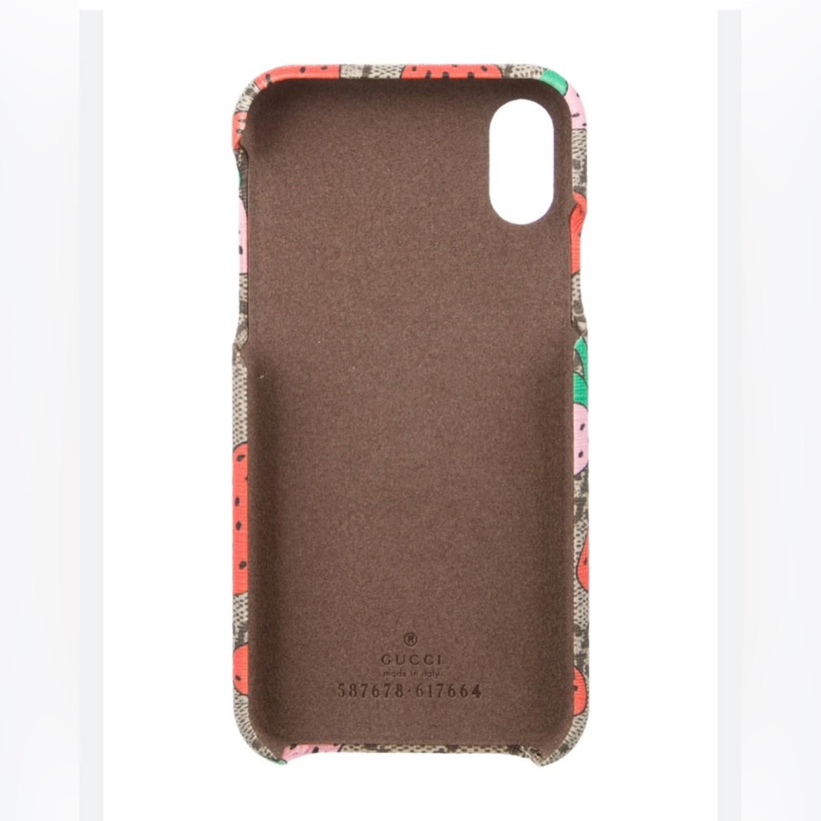 Gucci GG Supreme IPhone Case, Strawberry, New in Box, Retail $275