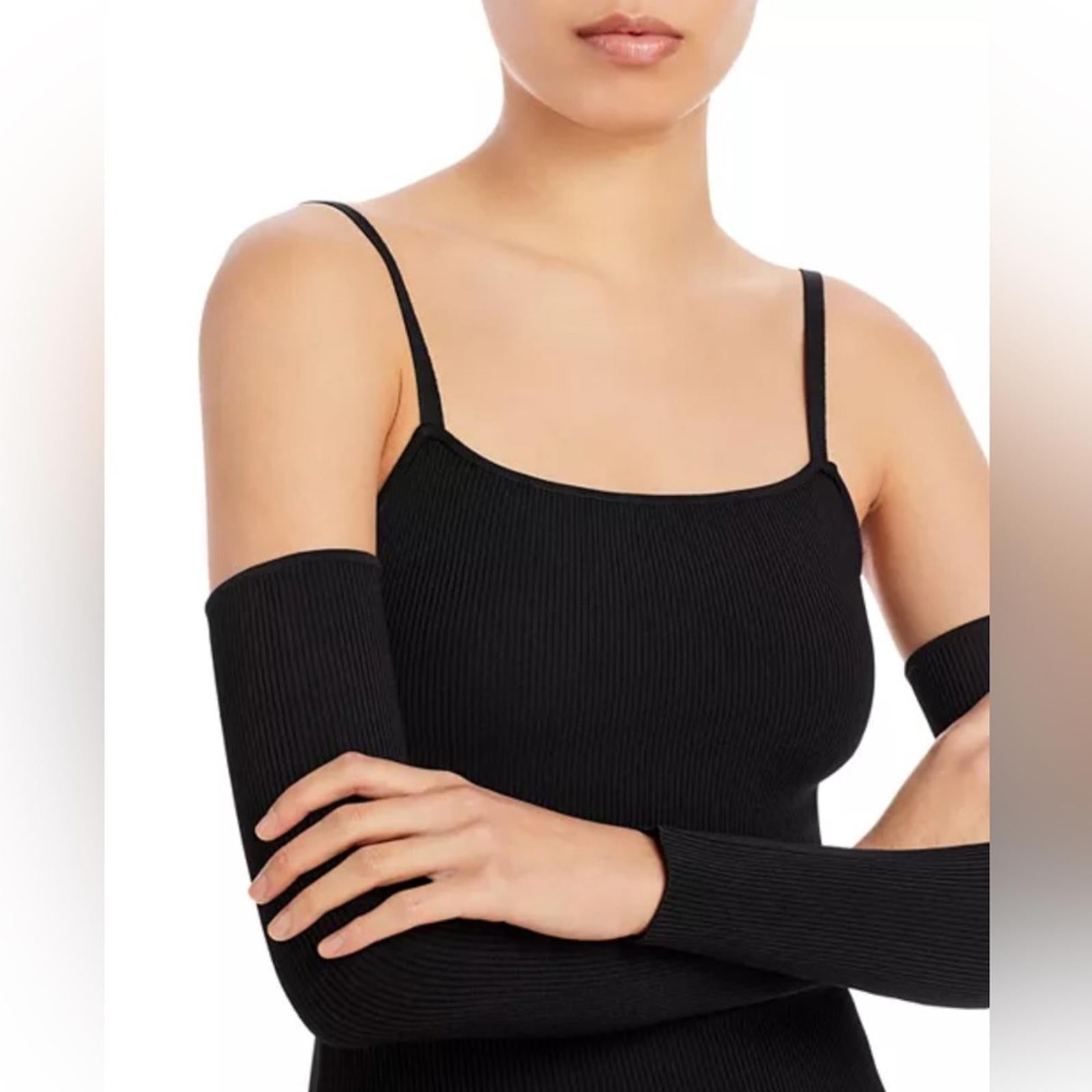 Alice+Olivia Evia Fitted Spaghetti Strap Dress in Black, Size L NWT Retail $465