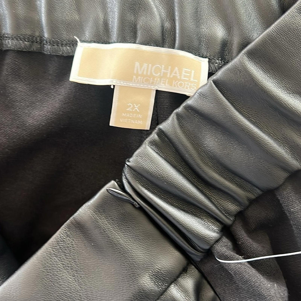 Michael Kors Zip-Pocket High Rise Skinny Leg Pull-On Pants in Black Size 2X NWT