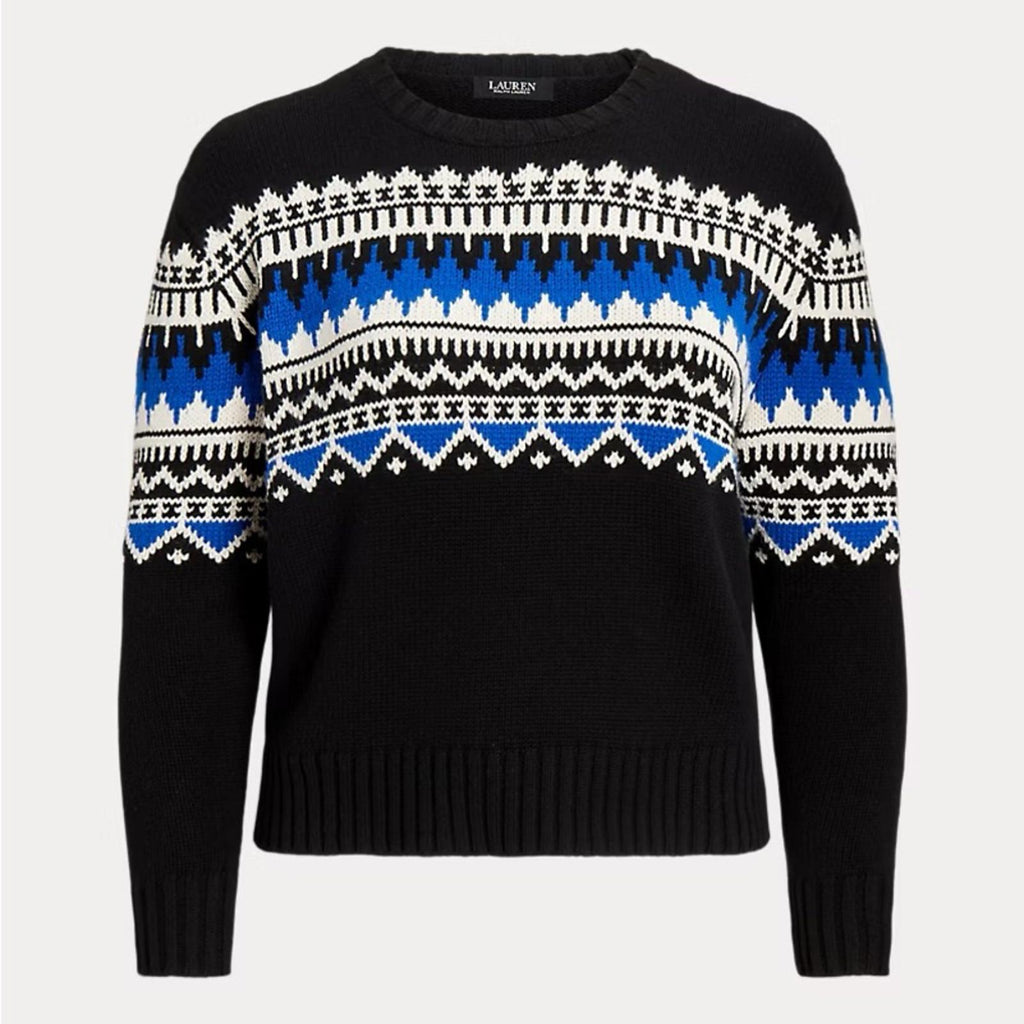 Lauren Ralph Lauren Fair Isle Wool-Blend Crewneck Sweater, Size S New w/Tag $225