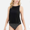 Nike Water Dots Convertible Layered Tankini Swim Top in Black, Size S NEW w/Tag
