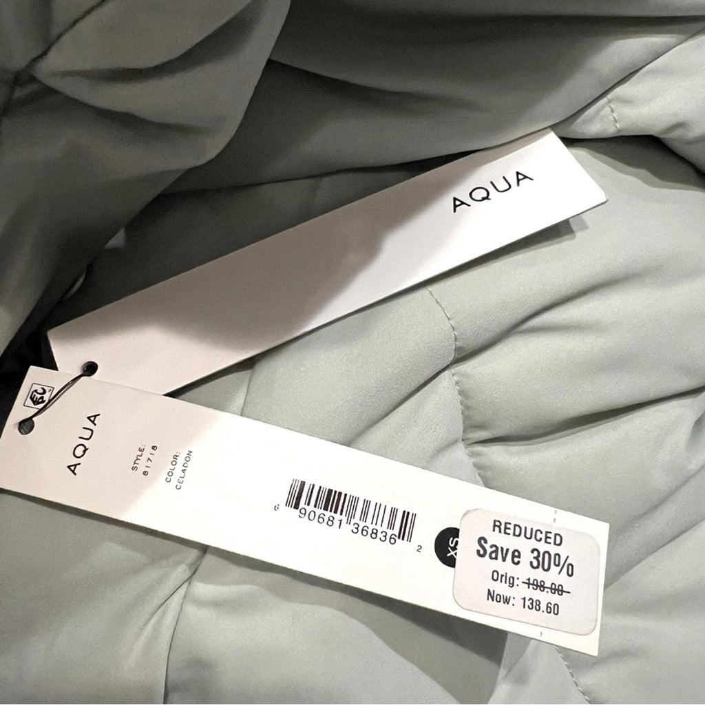 AQUA Hooded Puffer Coat in Sage Green, Size XS New w/Tag $198 (SOLD OUT)