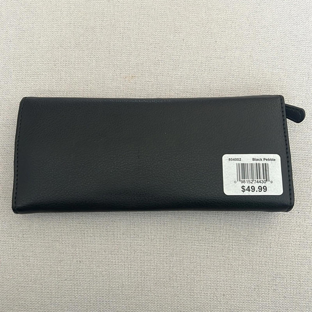 R.H. Macy&Co. Pebble Leather Travel Jewelry Wallet in Black, New w/Tag