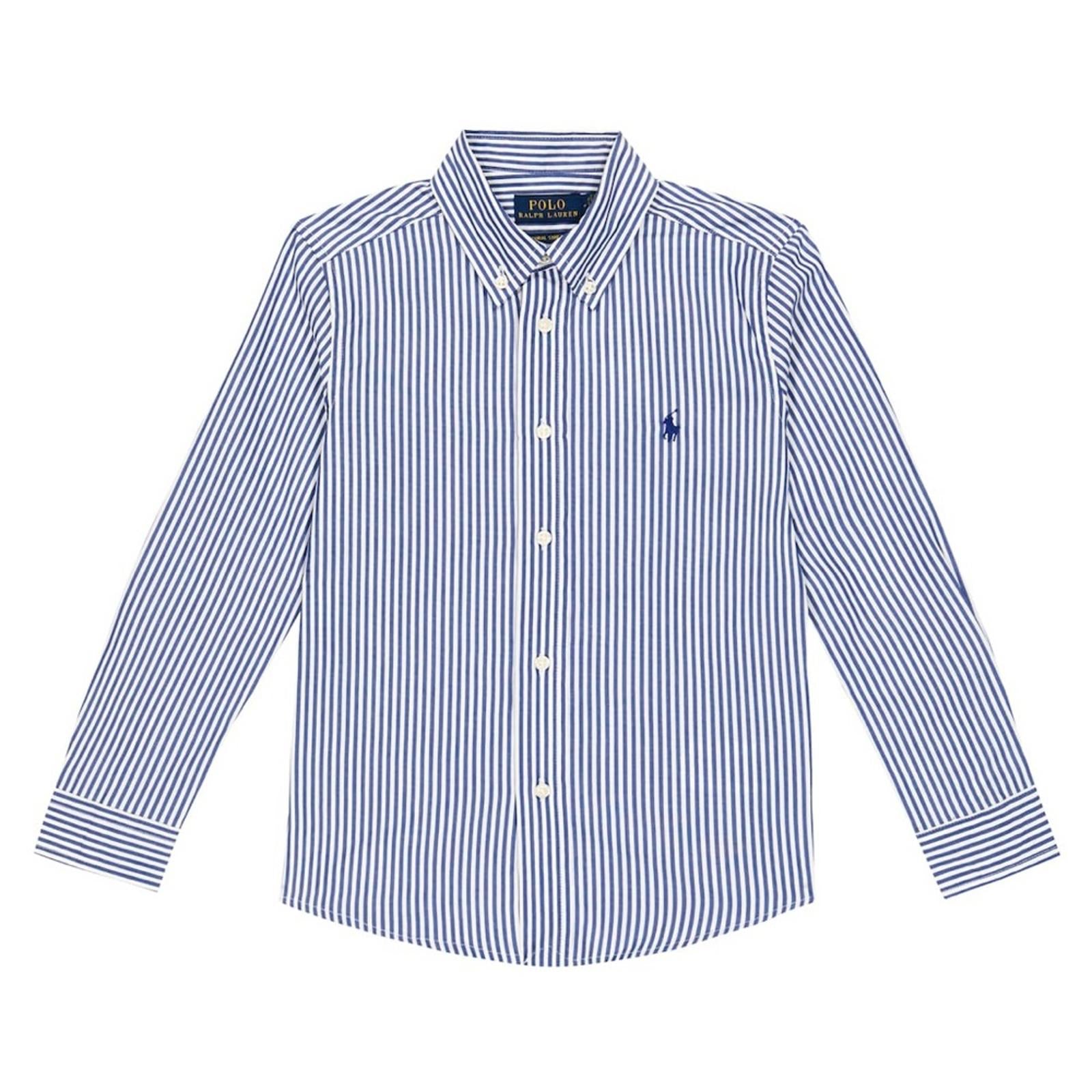 Polo Ralph Lauren Striped Cotton Poplin Shirt, Navy & White Size 12 New w/Tag