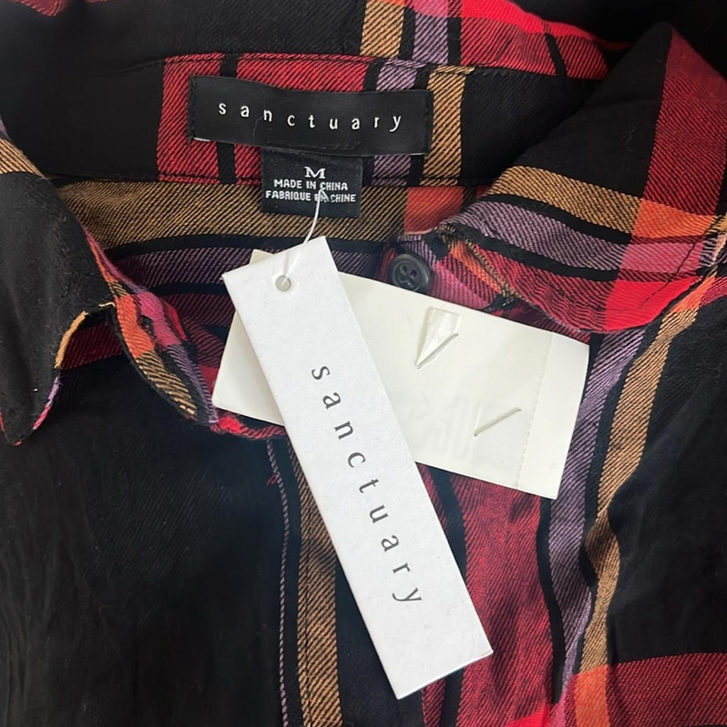 Anthropologie’s Sanctuary The Cabin Plaid Button-Down Shirt, Size M New w/Tag