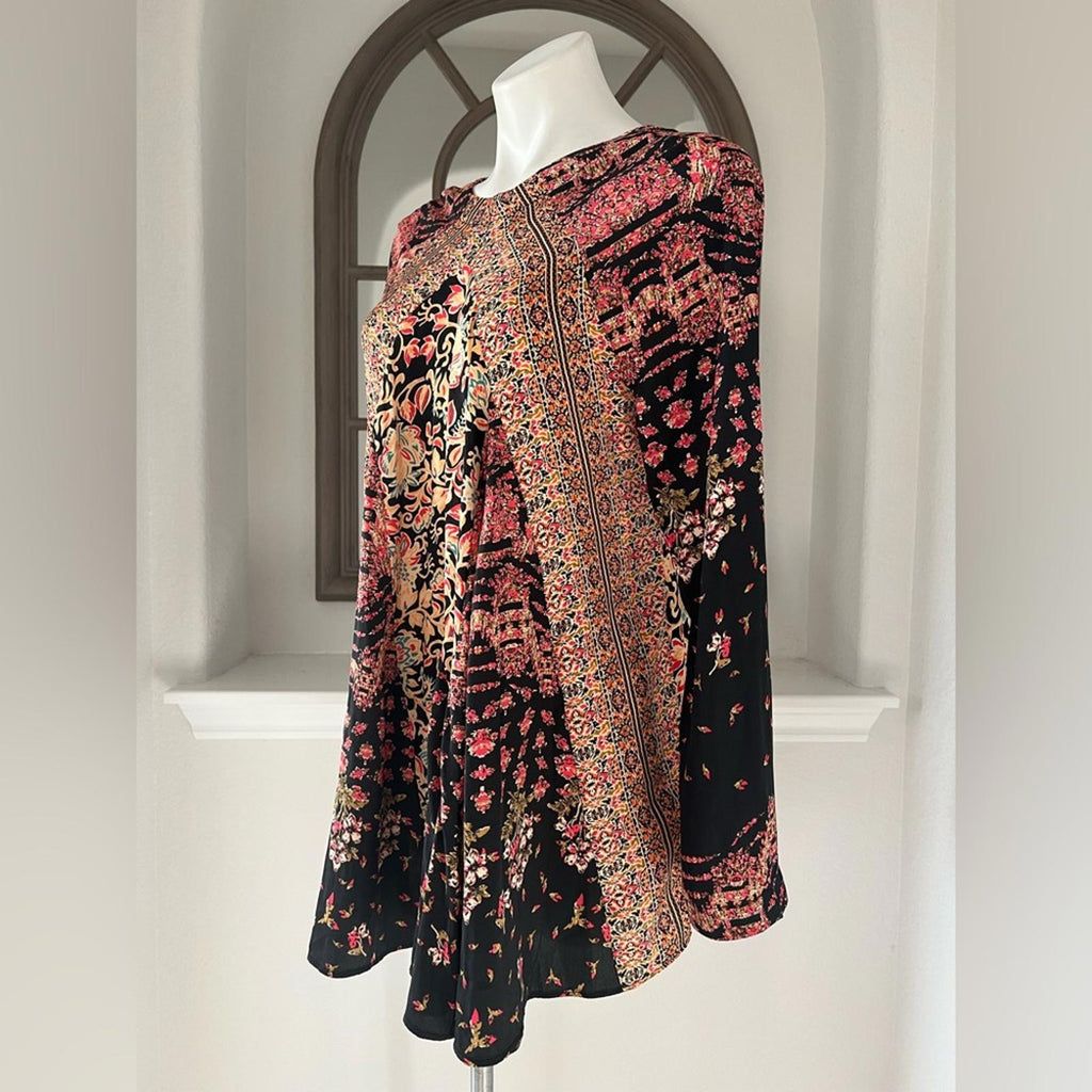 NEW Free People Stevie Printed Tunic-Black, Size XS New w/Tag Retail $128