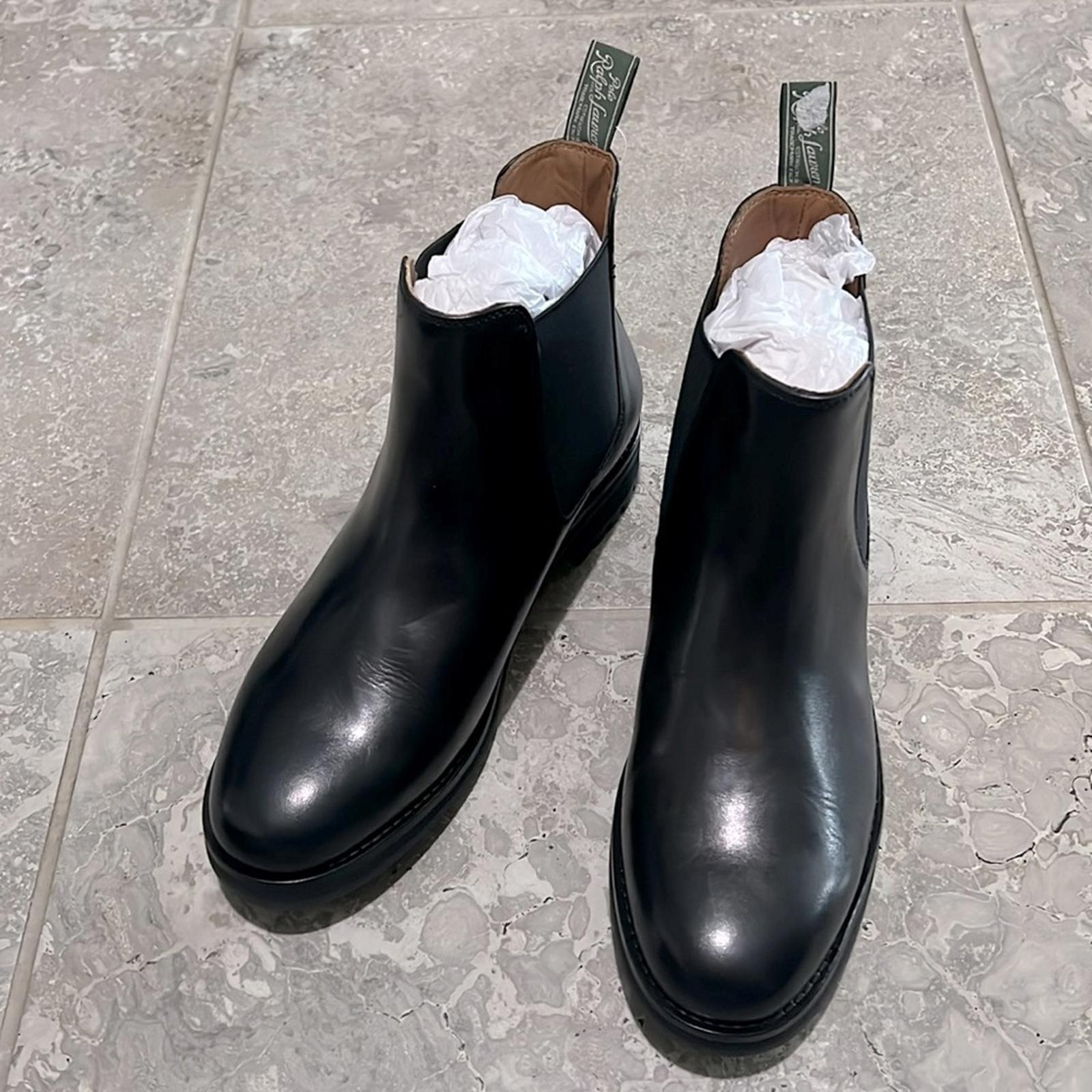Polo Ralph Lauren Bryson Leather Chelsea Boots w/ Elastic Panels, NWT, Size 8.5