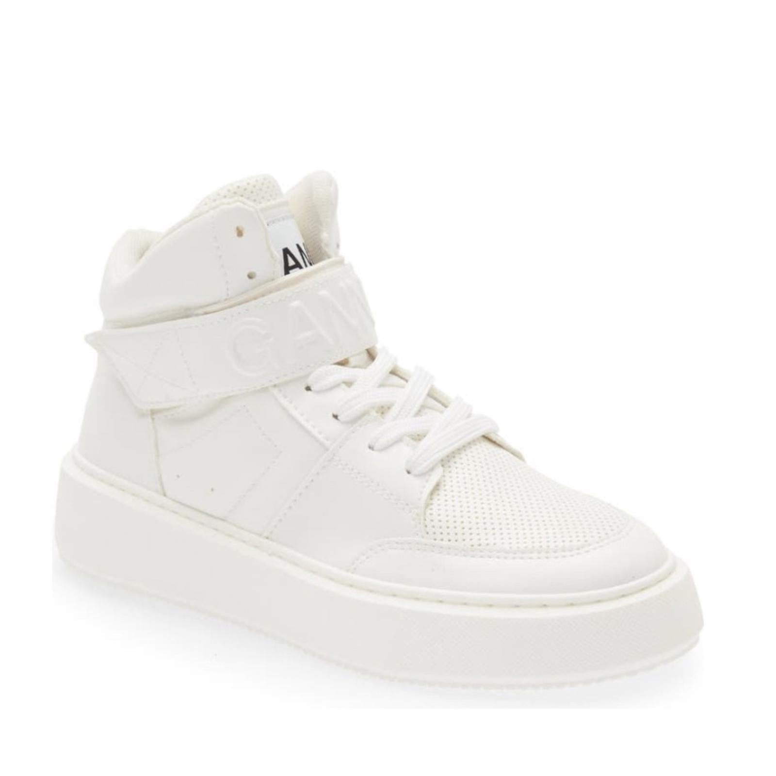 GANNI Sporty Mix High Top Sneakers in White, Size EU41 US 11 New in Box