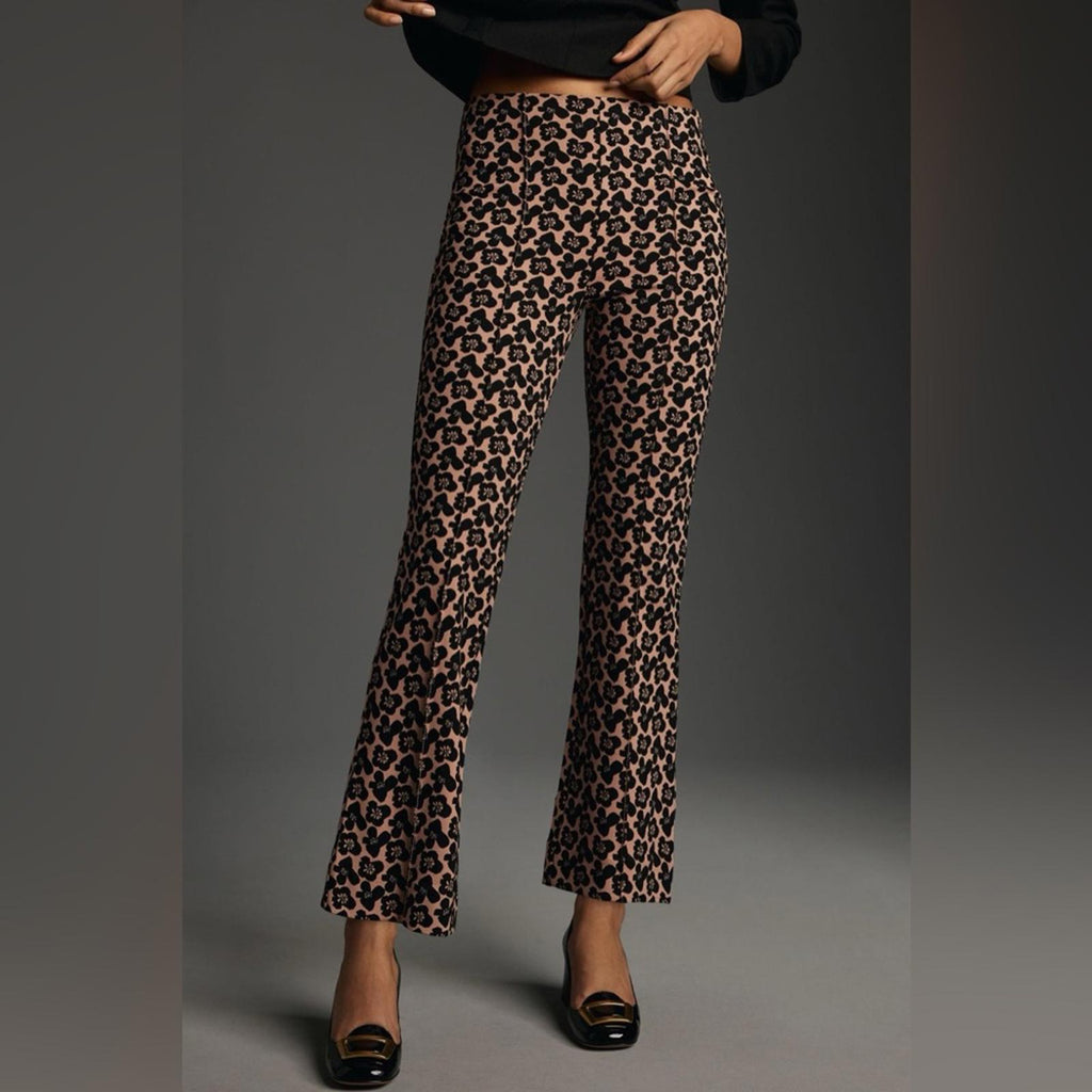 NEW Maeve Anthropologie The Margot Kick-Flare Cropped Pants, Size L NEW w/o Tag