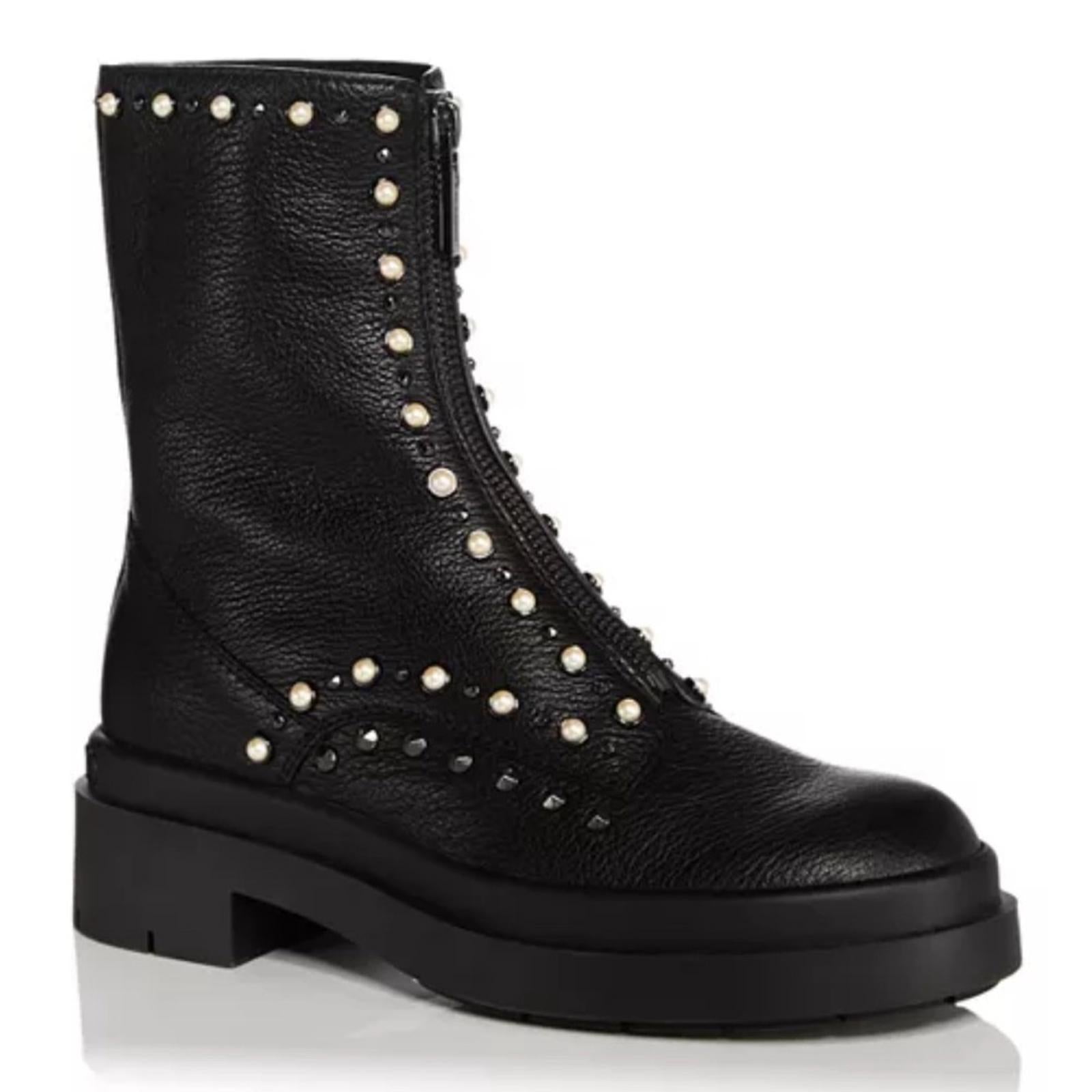 Jimmy Choo Nola Embellished Ankle Boots in Black Size 37.5 New + DustBag $1395
