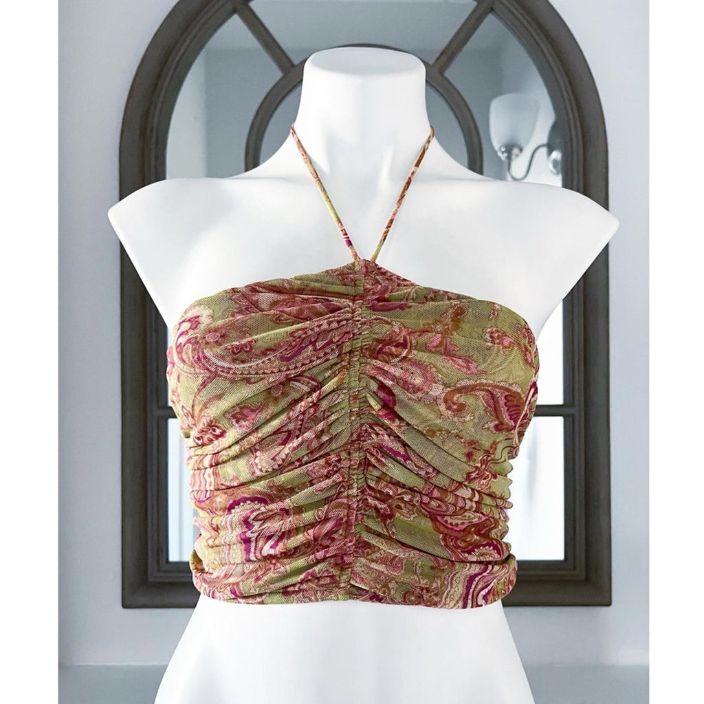 New MISA Selmin Cropped Blouse, Size XS New w/Tag, Retail $440