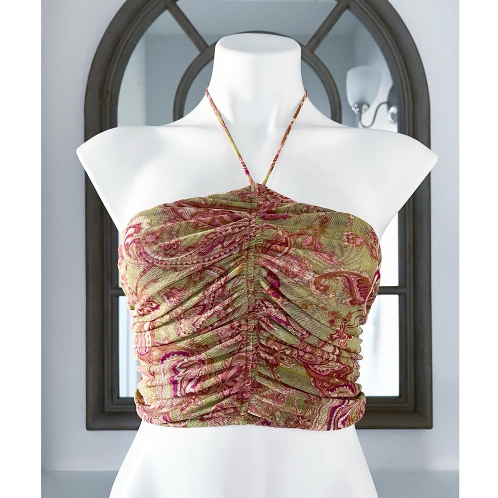 New MISA Selmin Cropped Blouse, Size XS New w/Tag, Retail $440