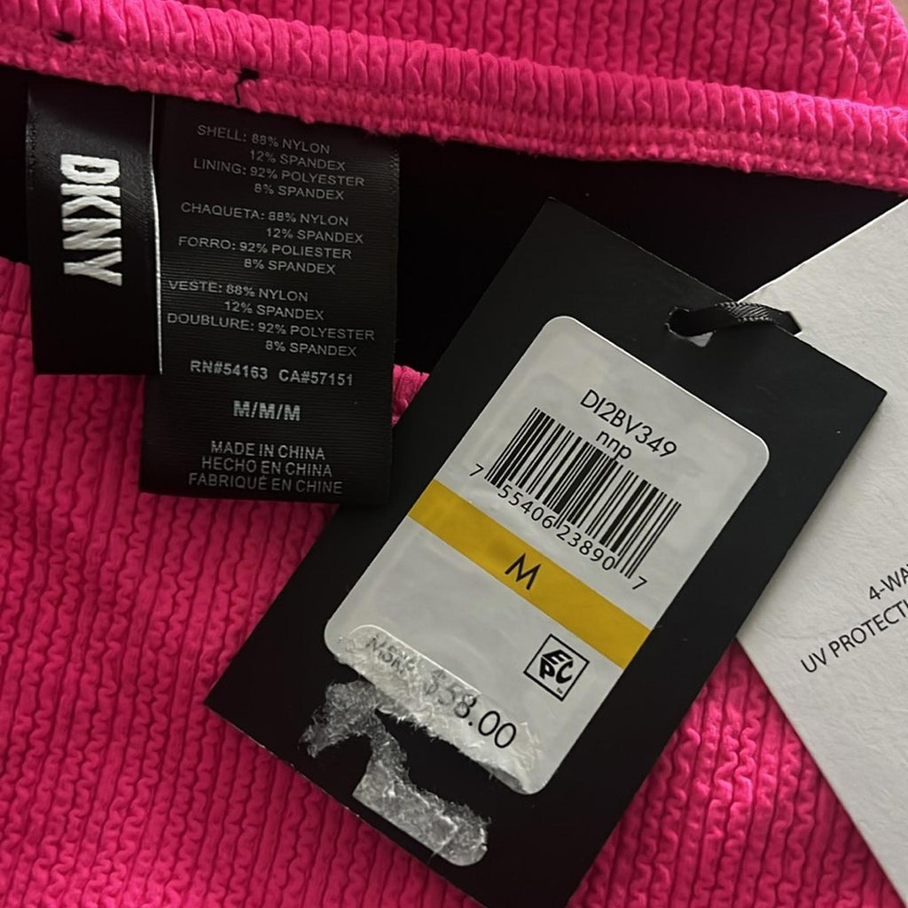 DKNY Ribbed High-Waist Swim Bottom Separates, Size M NEW w/Tag