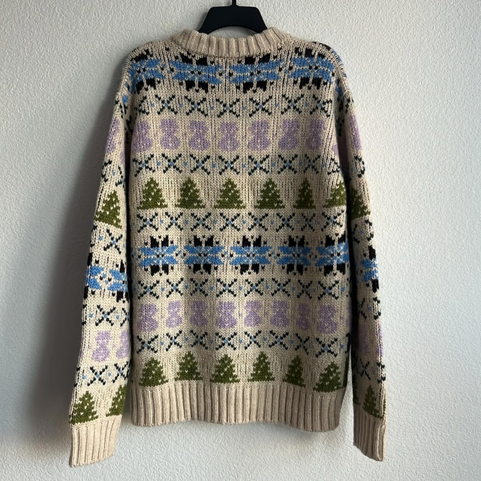 NN07 Stein Wool-Alpaca Blend Crewneck Sweater in Ecru Multi Size XL NWT $370
