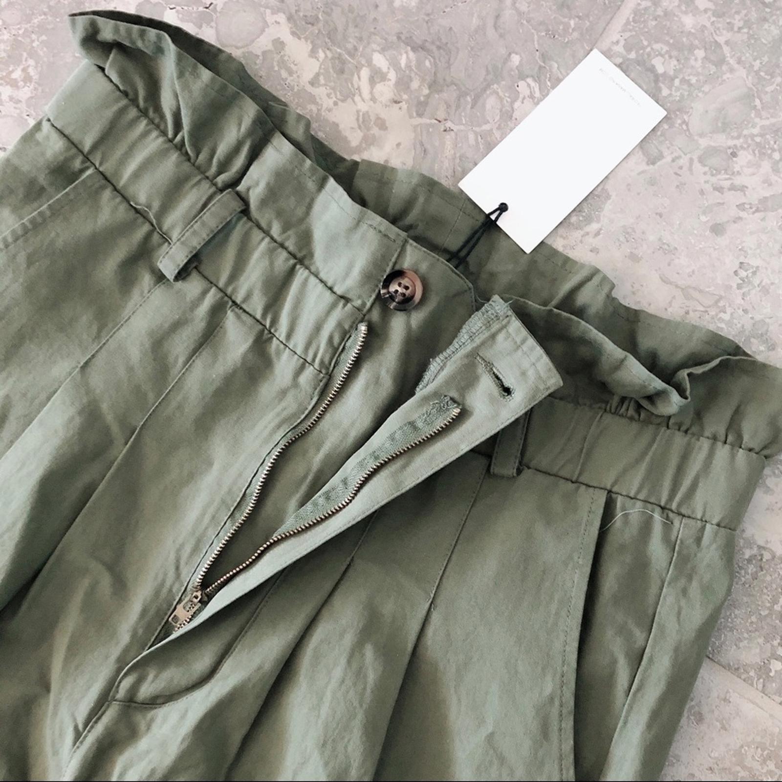 7 For All Mankind Paper Bag Waist Green Jean, Size M, NEW