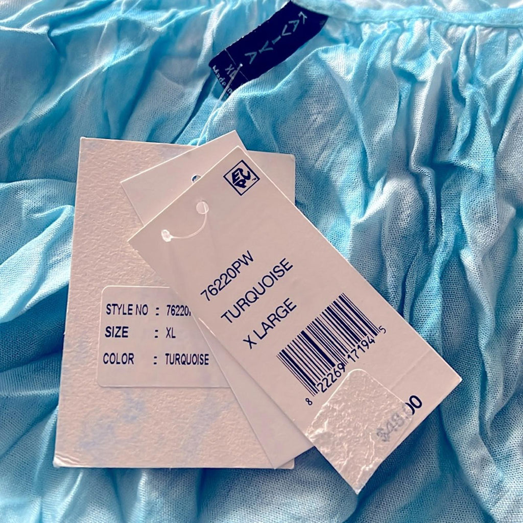Raviya Tiered Cover-Up Dress in Turquoise, Size XL NEW w/Tag