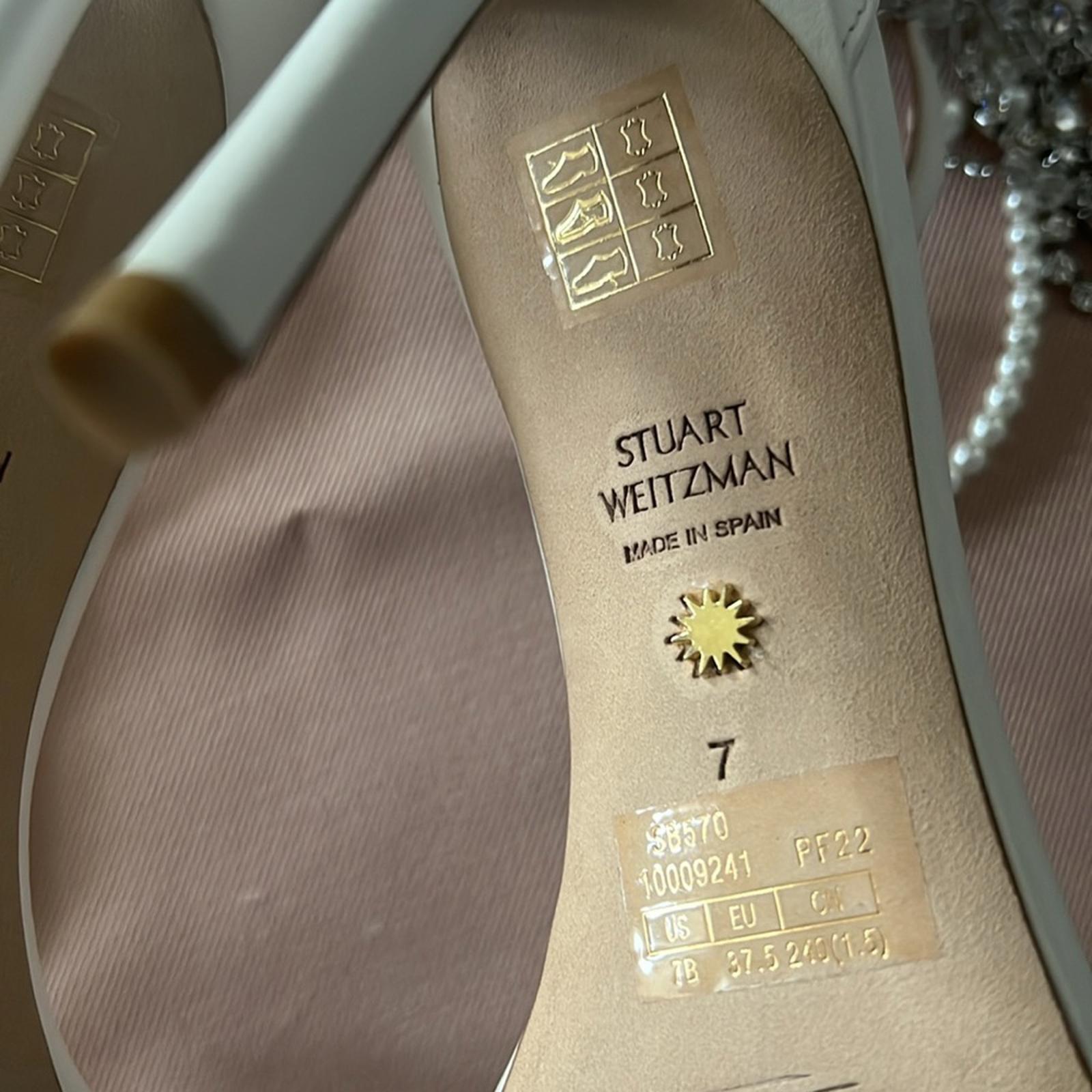 Stuart Weitzman Nudist High Heel Sandals in White, Size 7 NEW + DustBag $595