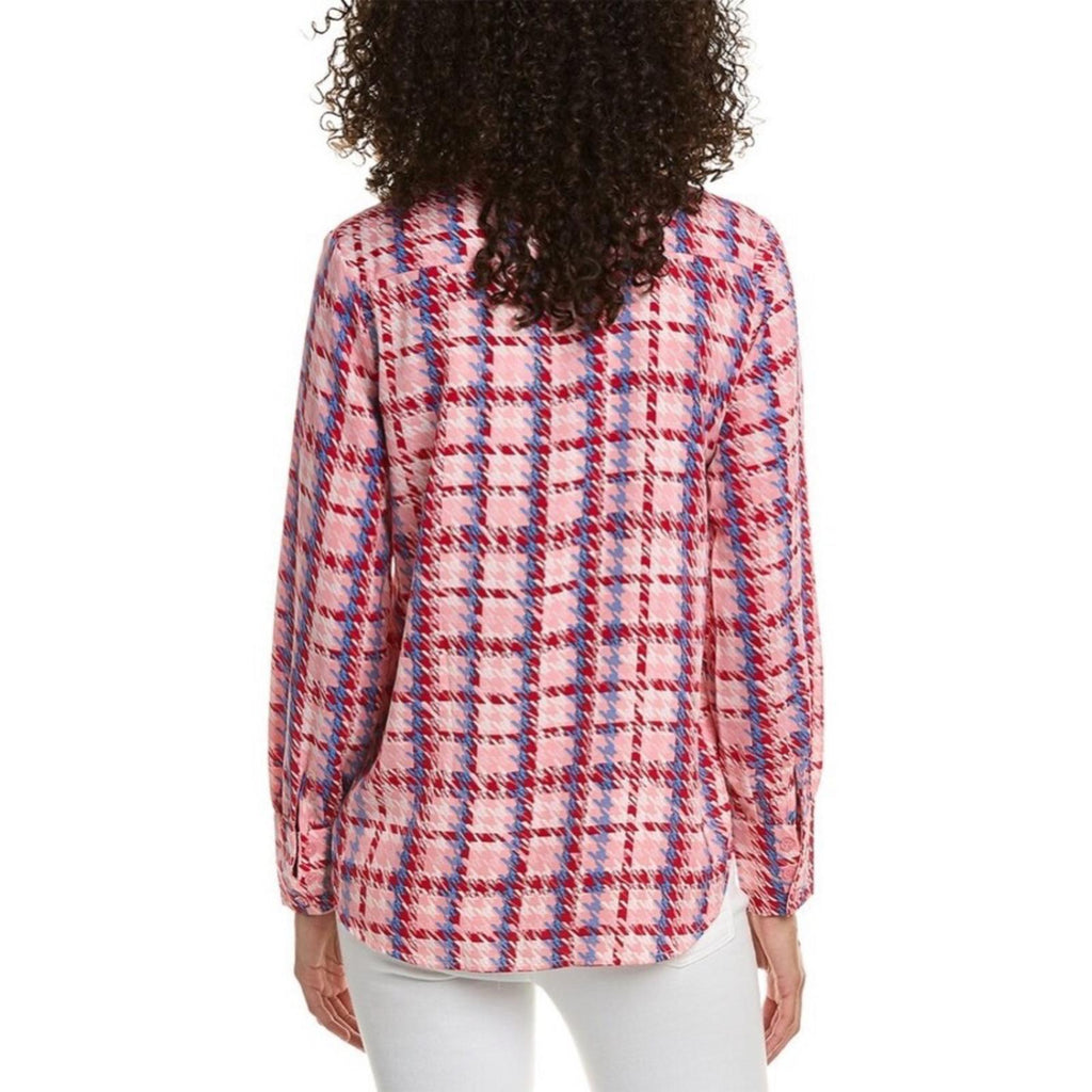Gracia Aztec Print Long Sleeve Button Down Top, Size L New w/Tag $92