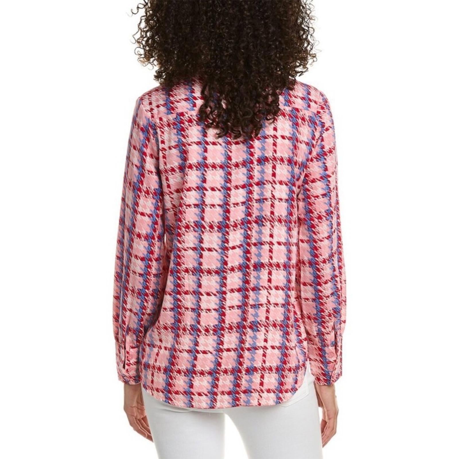 Gracia Aztec Print Long Sleeve Button Down Top, Size L New w/Tag $92