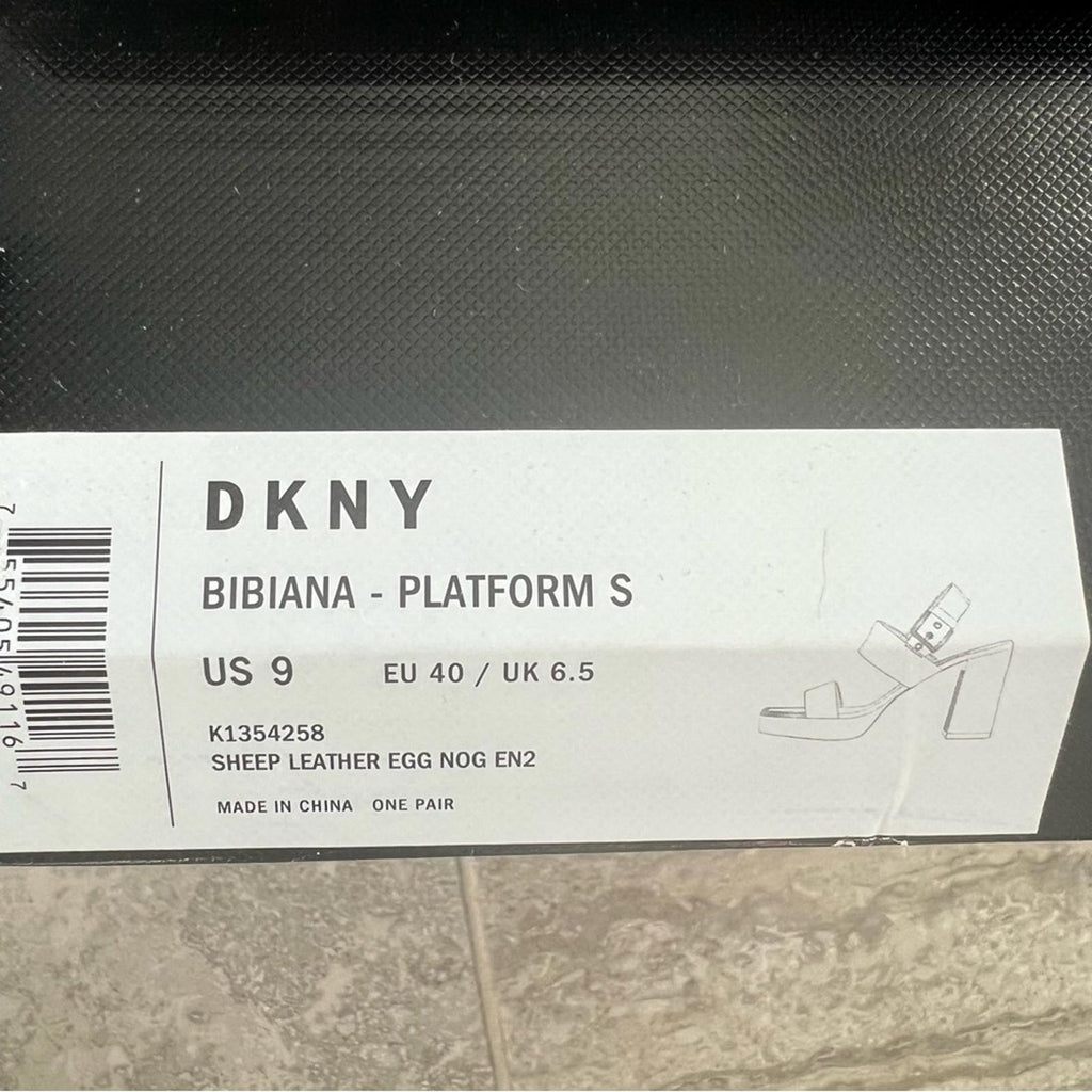 DKNY Bibiana Platform Sandals in Cream Size 9, Comes in Original Box Retail $139