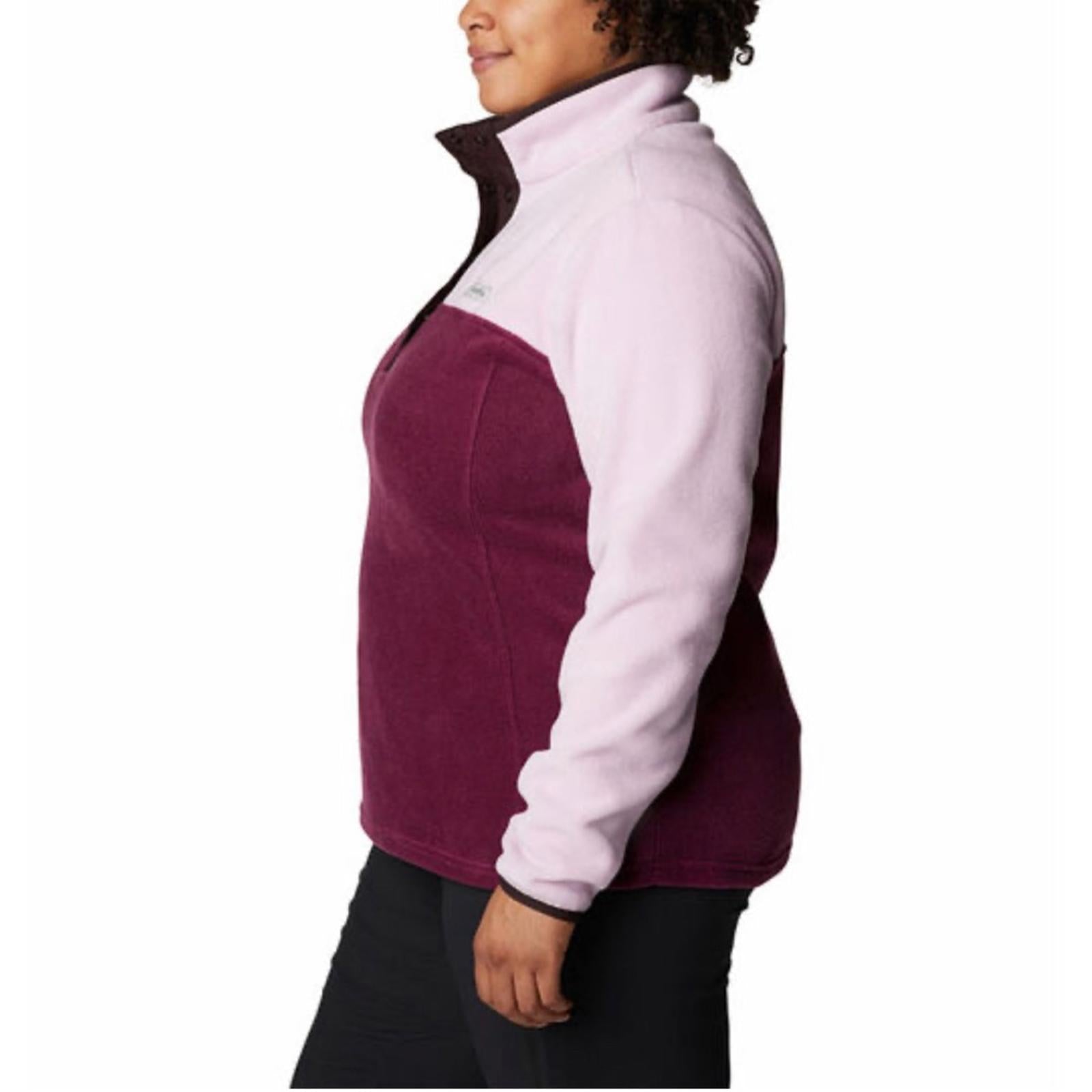 Columbia Benton Springs Half-Snap Pullover Top, Berry Pink  Plus Size 1X NWT $75