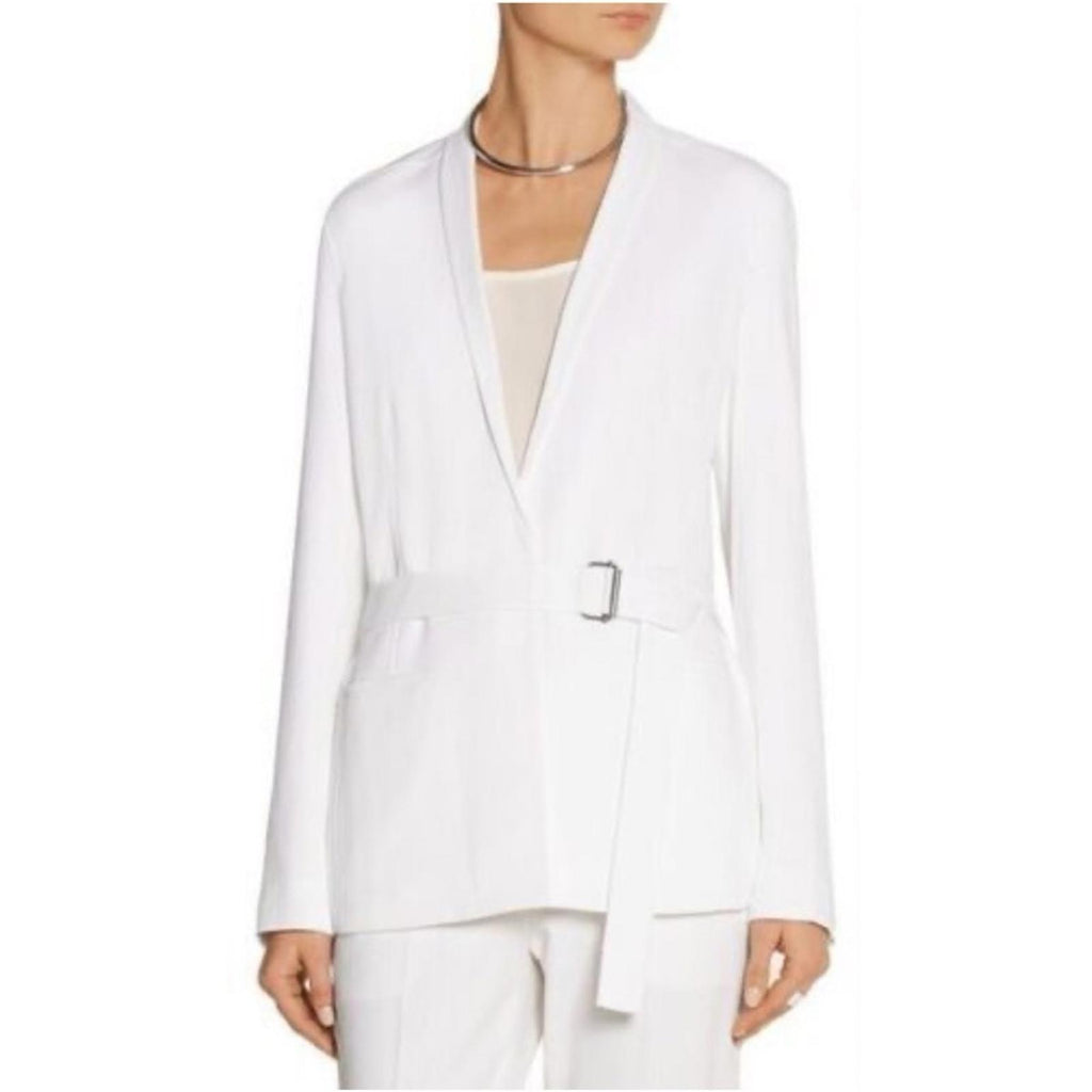 Helmut Lang Belted Blazer in White, Size 8 EXCELLENT!