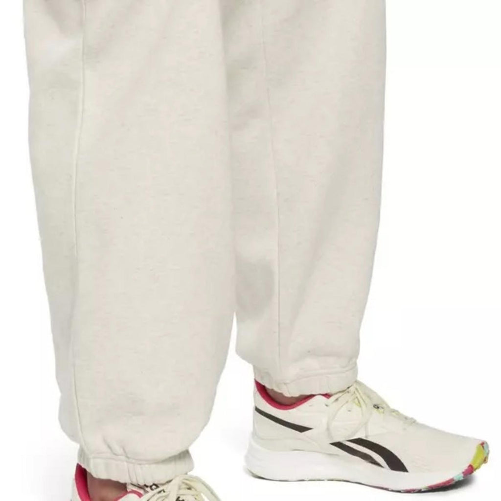 Reebok Identity Logo Fleece Joggers, White Heather Plus Size 1X, New w/Tag