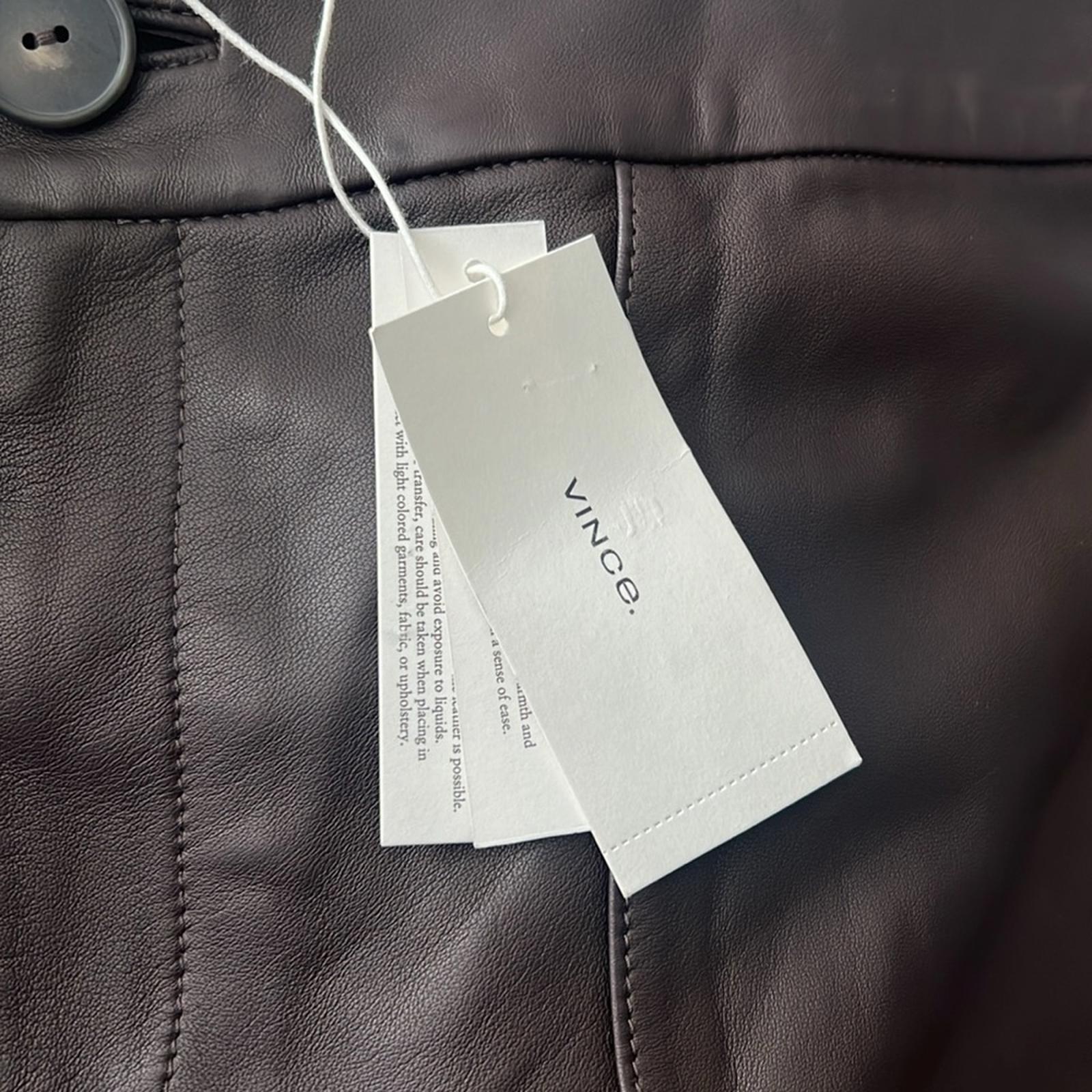 Vince Leather Flare Pants in Brown, NWT, Size 10