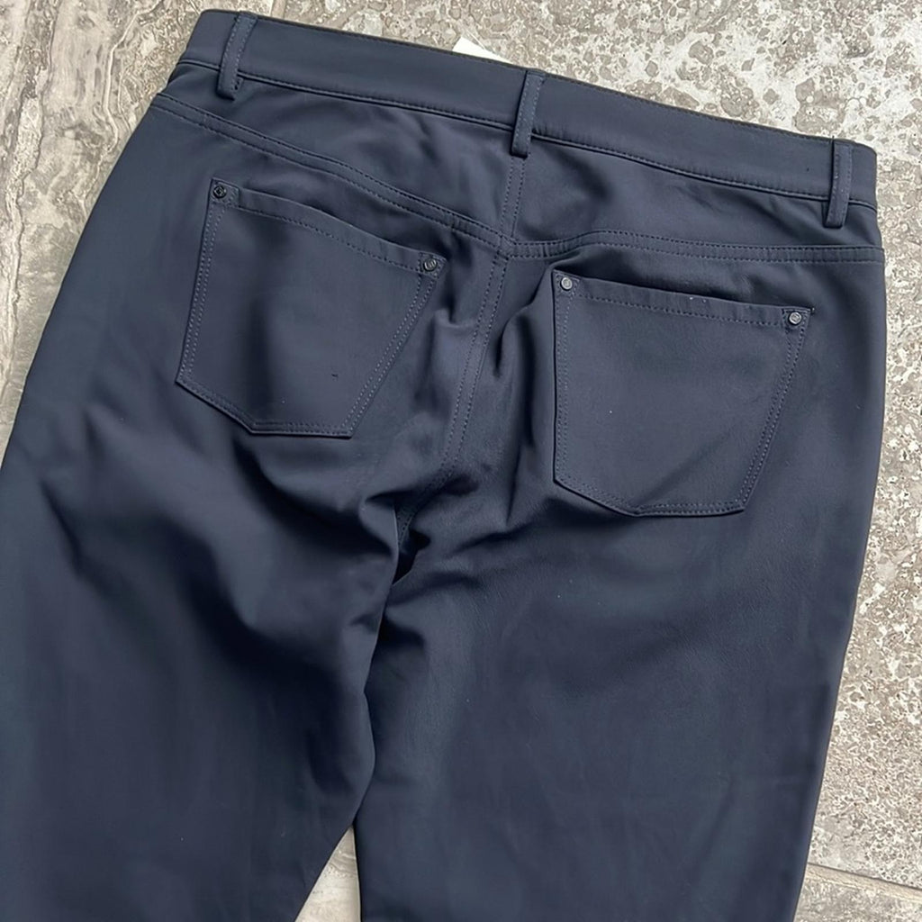 Lafayette 148 Acclaimed Stretch Mercer Pants, Navy/Black Size 4, New w/Tag