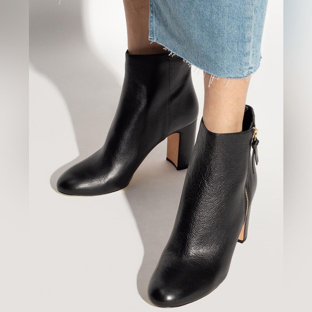 Kate Spade Knott Zip Booties, Light Fawn Pebble Calf Leather Size 11 New in Box