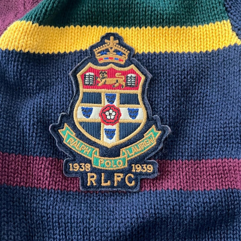 Polo Ralph Lauren Striped Striped Patchwork Cotton Cardigan, Size L(14-16) NWT