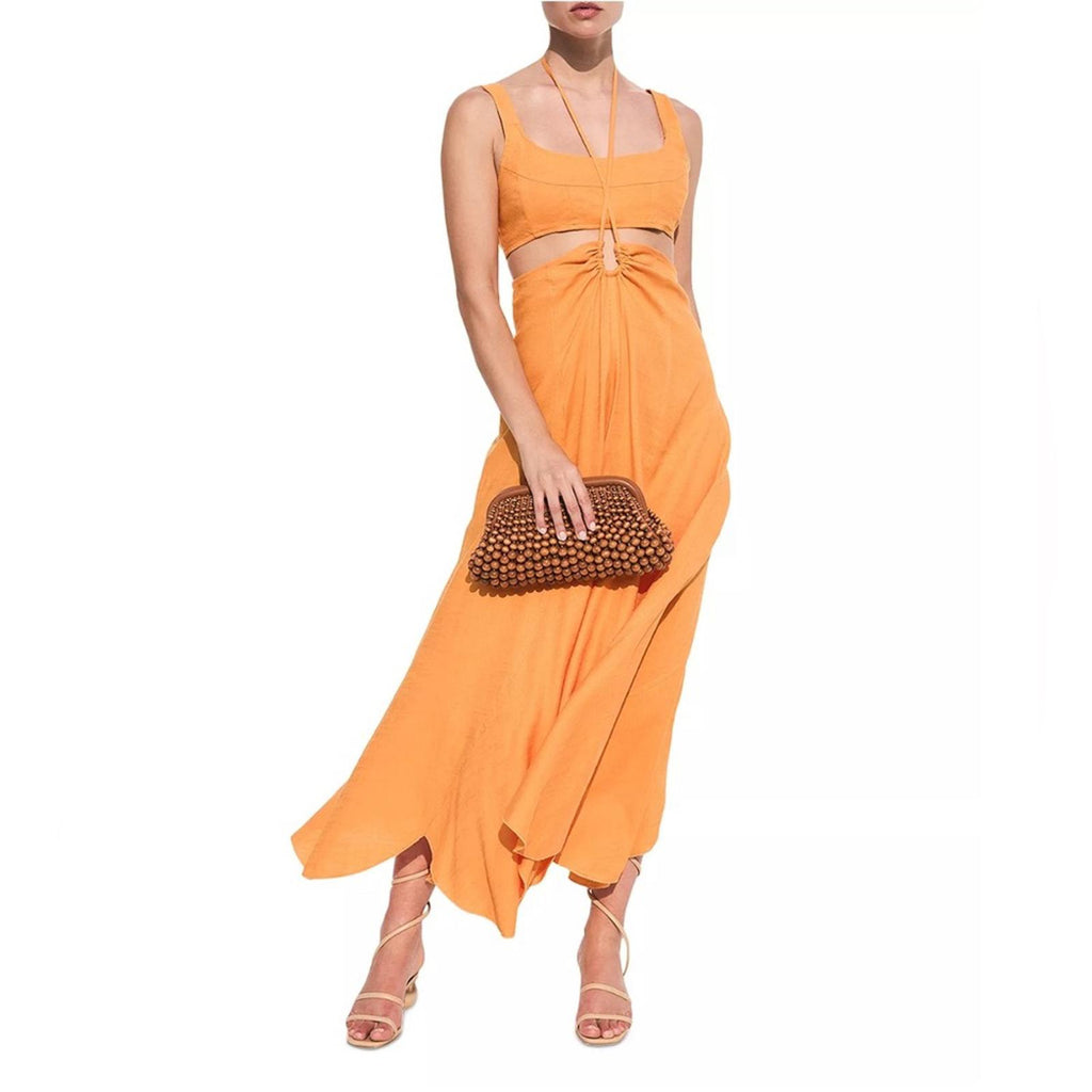 NEW Cult Gaia Eileen Waist Cutout Dress, Revolve Apricot, Size L New w/Tag
