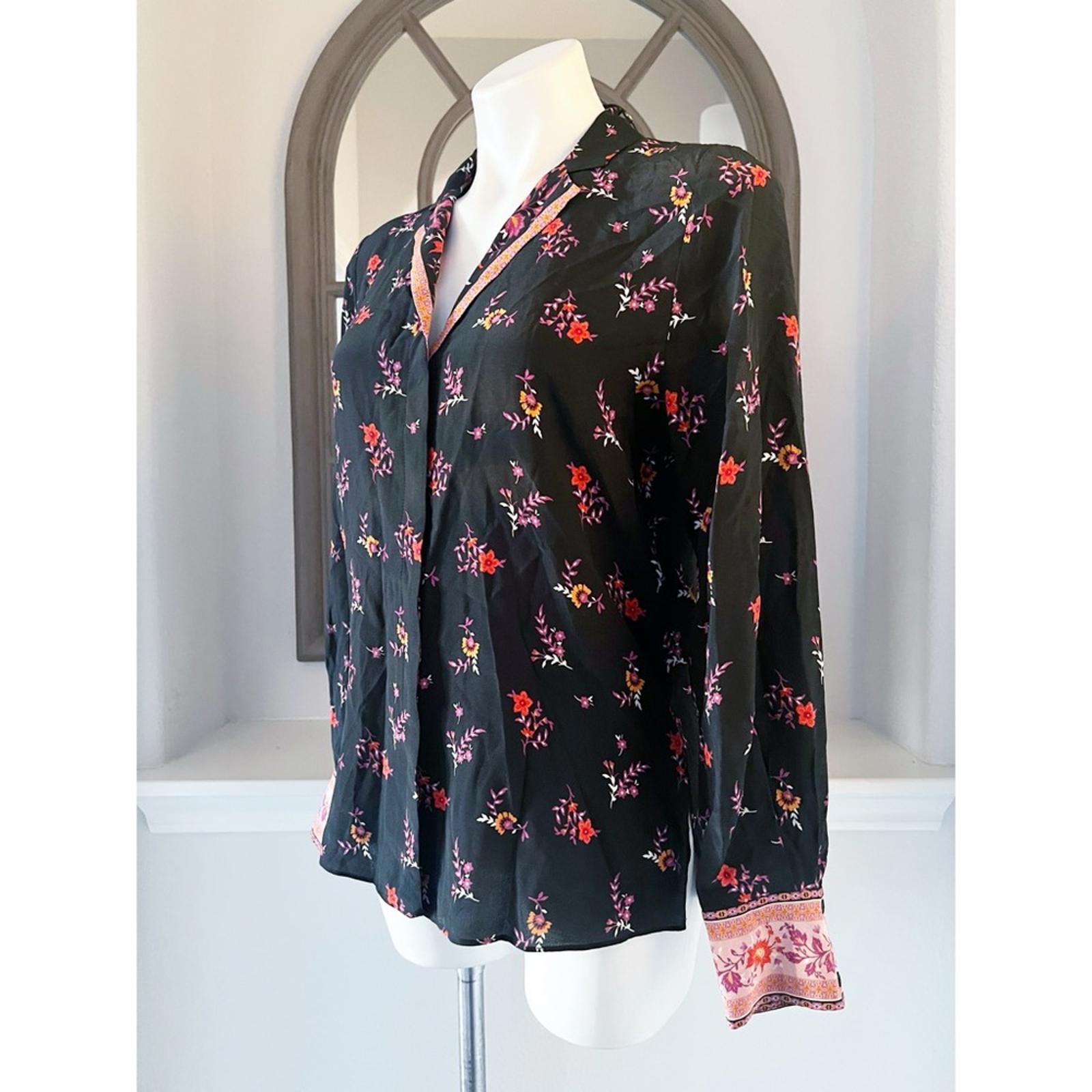 New Kobi Halperin Neo Silk Contrast Print Blouse, Size S New w/Tag $478