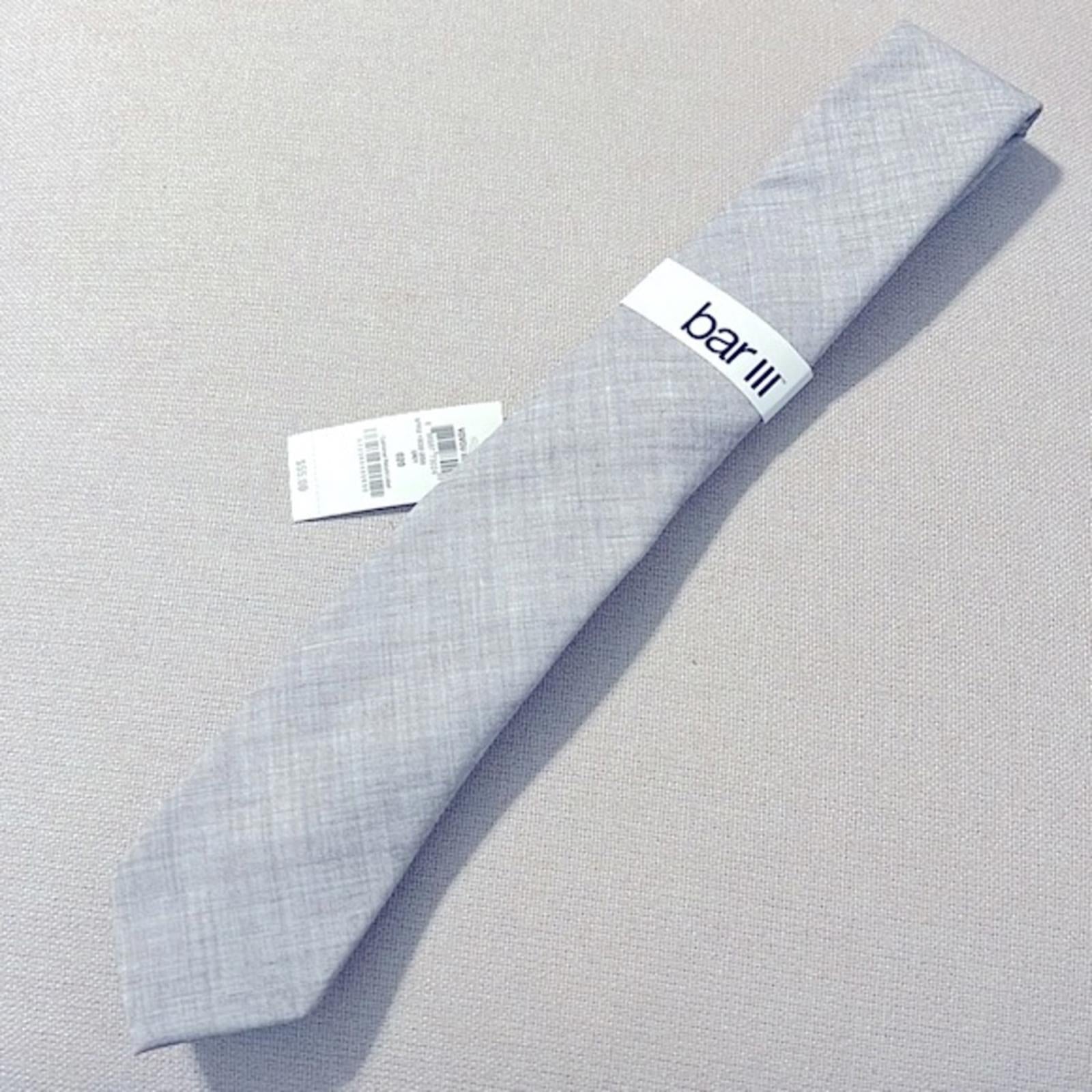 BAR III Vovou Solid Neck Tie in Grey, New w/Tag