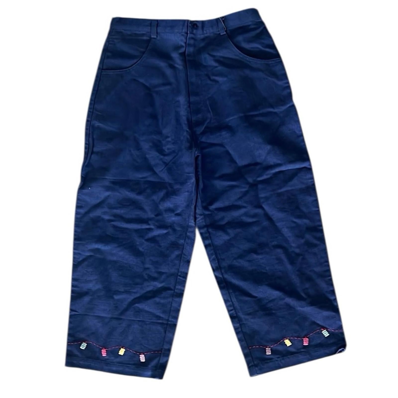 Jacadi Woven Blue Casual Bottoms in a Relaxed Fit, NWT, Girl’s Size 12