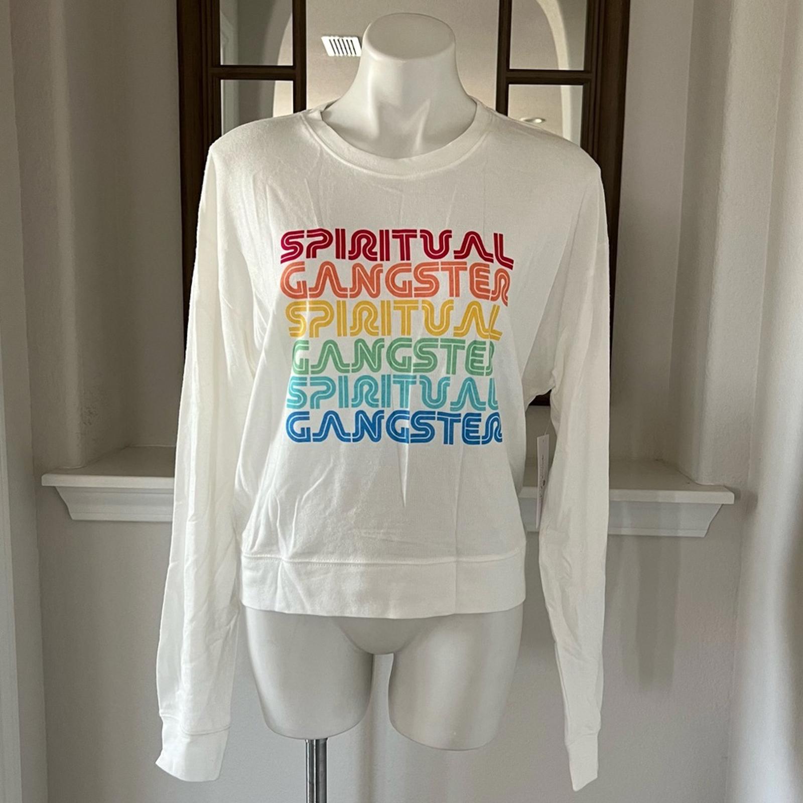 Spiritual Gangster Sweatshirt Knit Loungewear in White, Size XL NEW w/Tag
