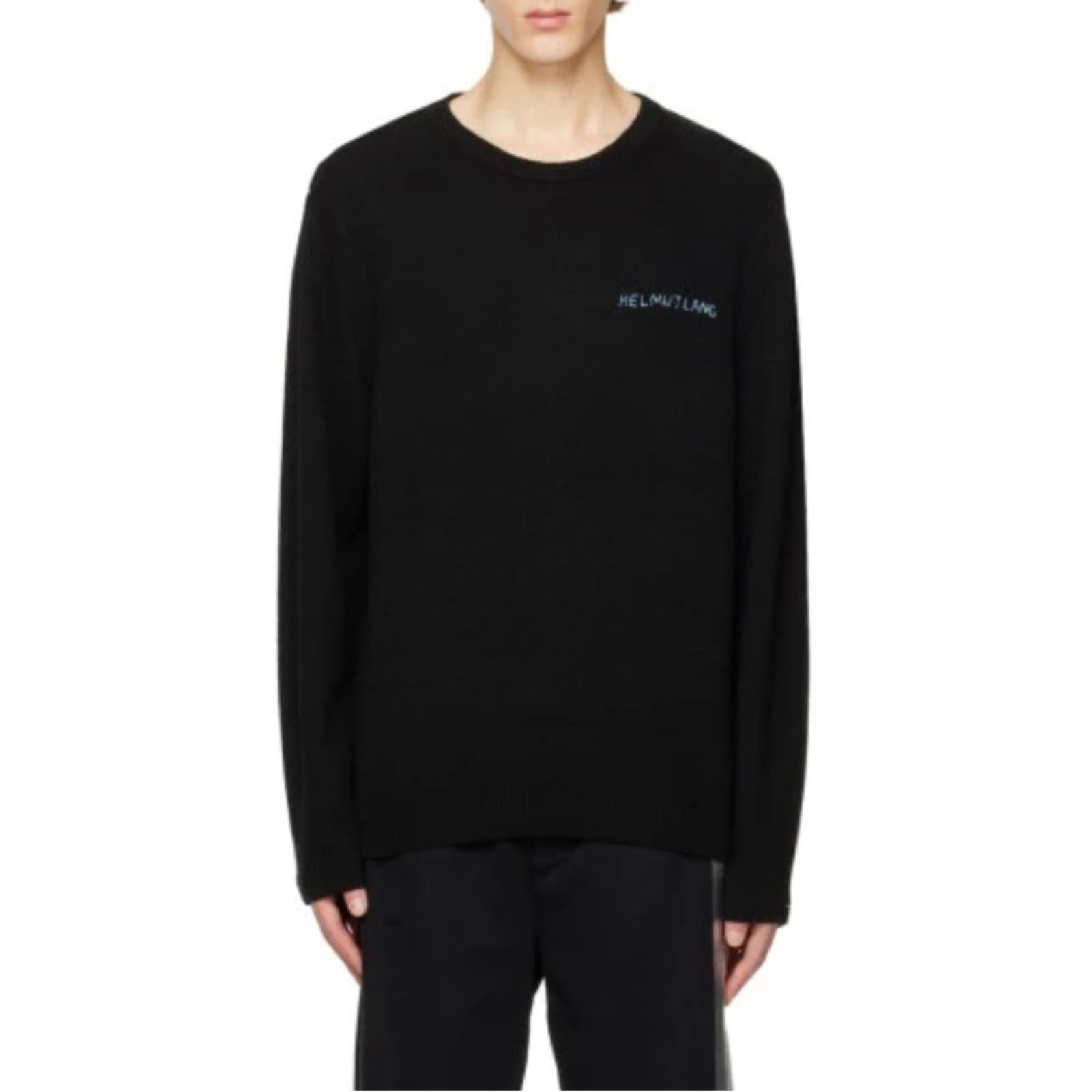 NEW Helmut Lang Cashmere Blend Kurt Crewneck Sweater Black Size S New w/Tag $375