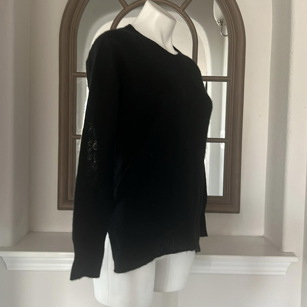 Sutton Studio Cashmere Crewneck in Black, Size XS NEW w/Tag $215