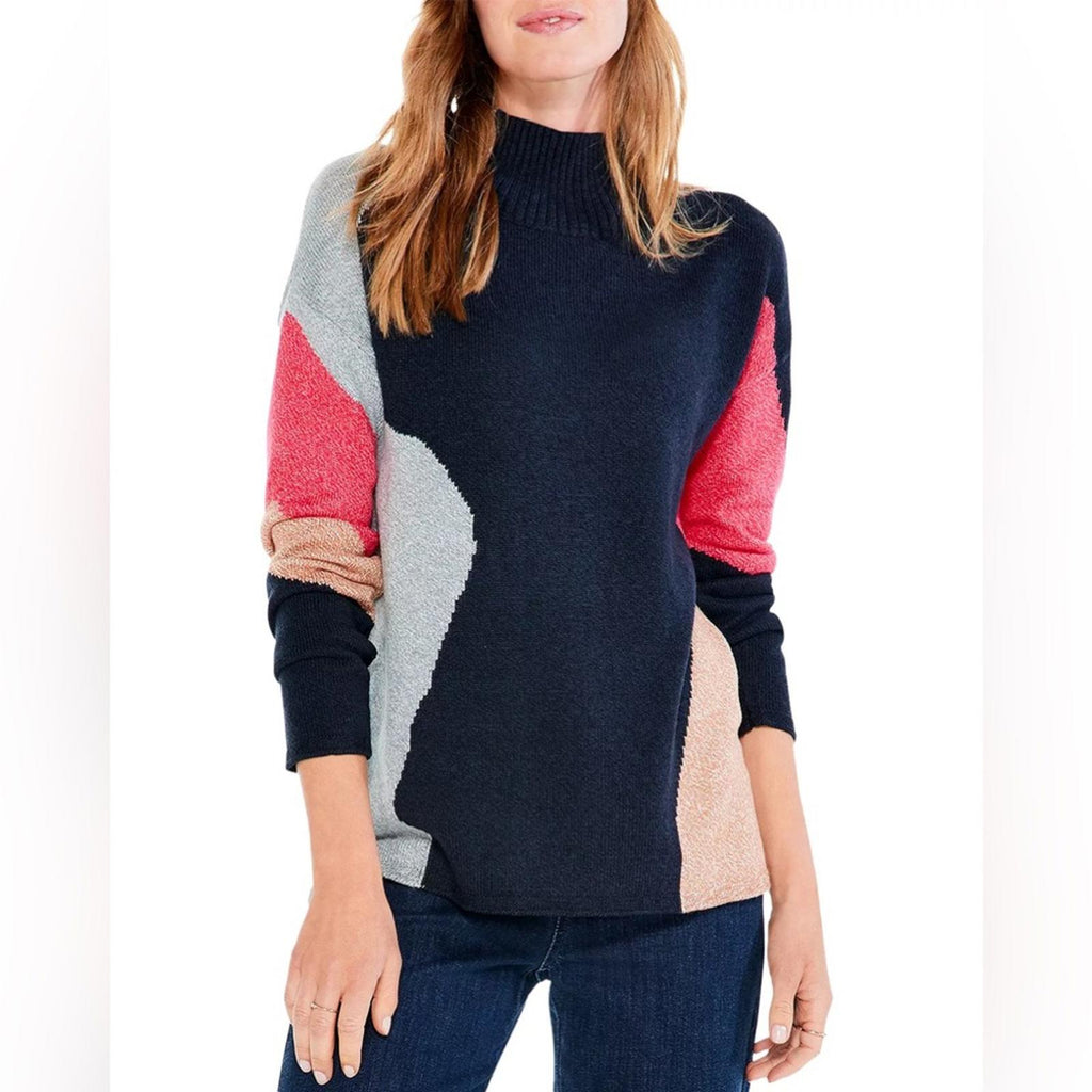 NIC+ZOE Petite Glowing Embers Sweater, Indigo Multi Size PP/PXS New w/Tag $158
