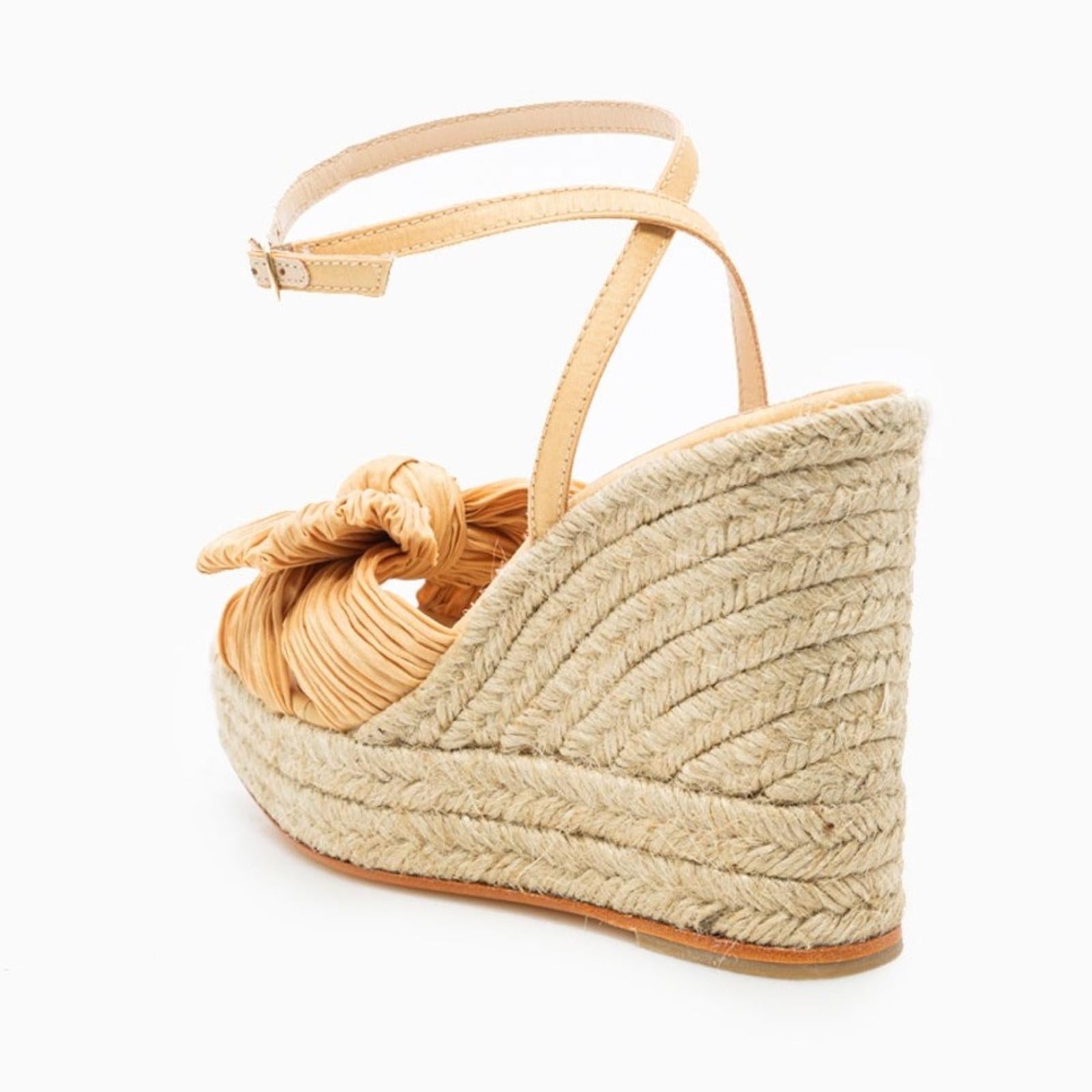 Loeffler Randall Peri Espadrille Wedge Sandals in Tan, Size 41/11 New in Box