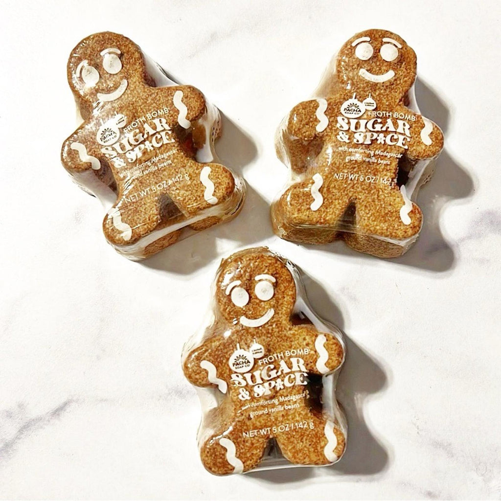 Set of 3 Pacha Soap Co. Sugar & Spice Gingerbread Froth Bomb NEW