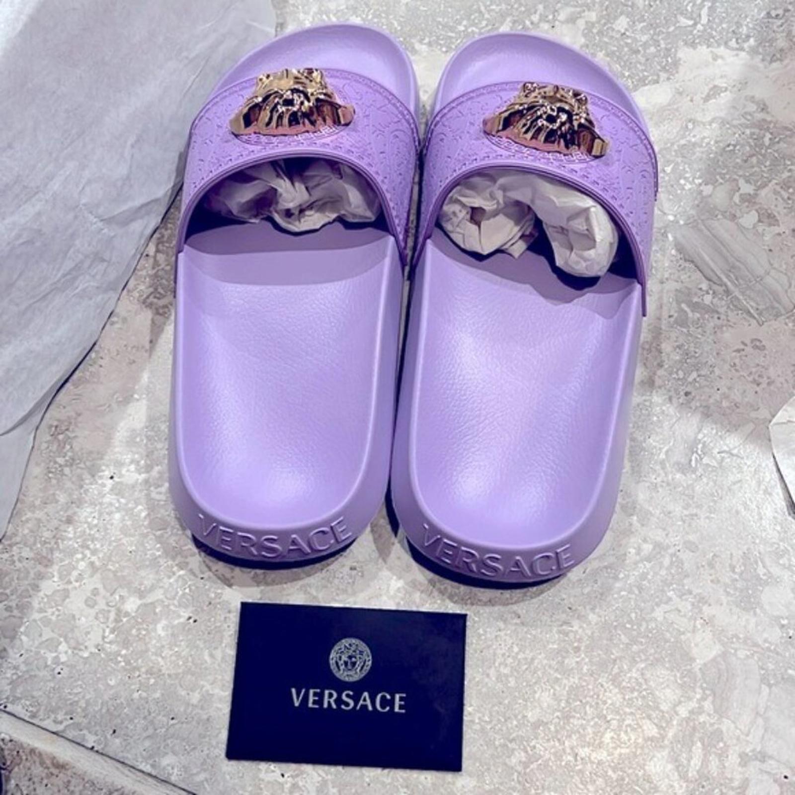 Versace Medusa Slide Sandals in Purple, Size EU36 New in Box