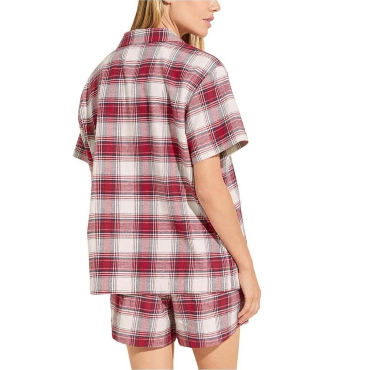 Eberjey Flannel Short Holiday Pajama Set, Size S New w/Tag $168