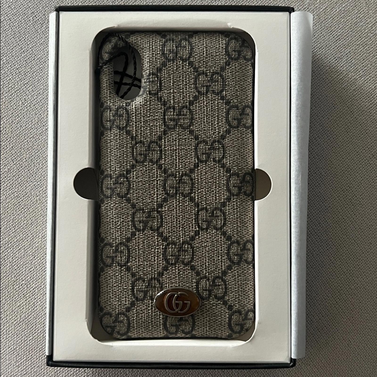 Gucci GG Supreme Monogram Ophidia iPhone Case, New in Box, Retail $370