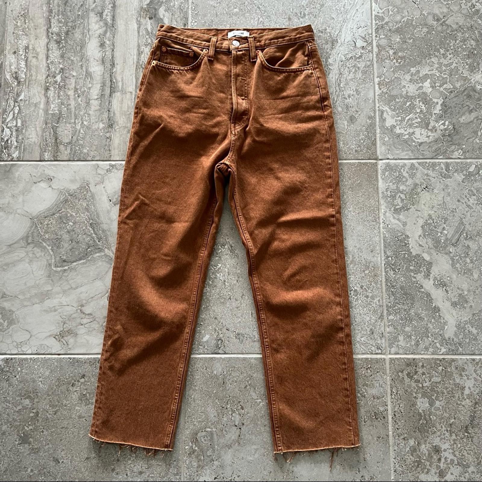 Re/Done Ultra High-Rise Stovepipe Jeans in Terracotta, Size 29 New w/Tag