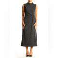 Lauren Ralph Lauren Charcoal Sleeveless Midi Dress, Size 14