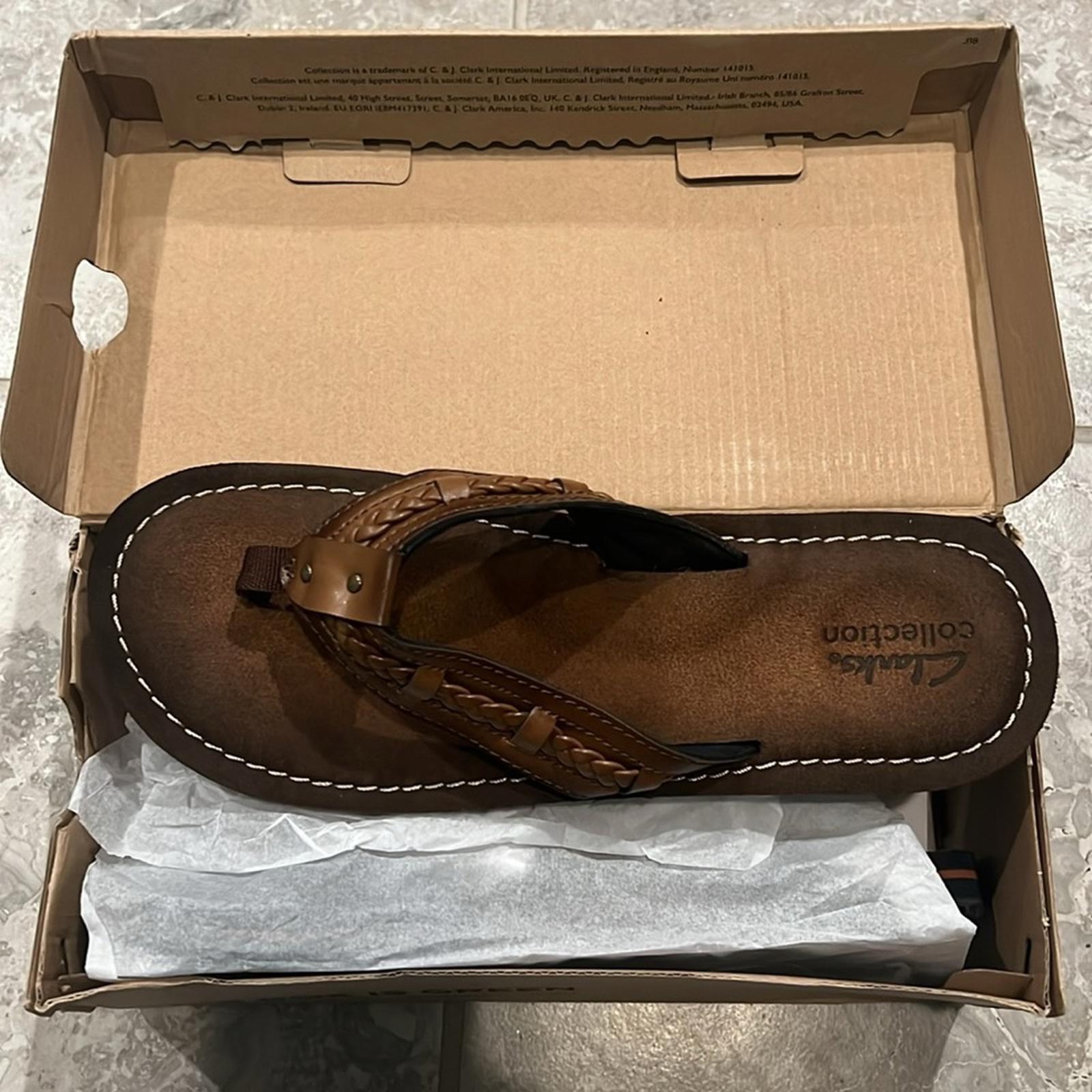 Clarks Fenner Nerice Honey Leather Sandals, Mon Chéri Size 9 New in Box
