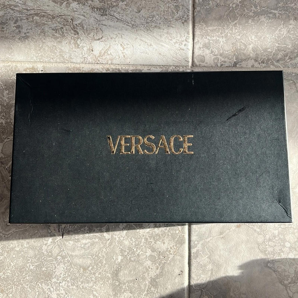 Versace Baroque Print Smoking Slippers Slip-On Shoes, Size EU 43 New +DustBag